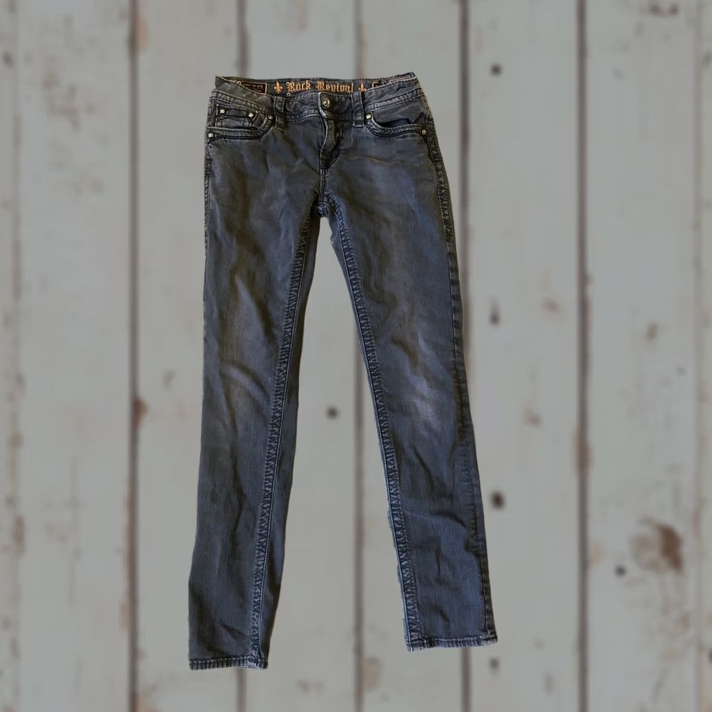 Vintage Rock Revival Jeans Women's Gray Size 29 Celine Skinny Size 29" - 1 Thumbnail