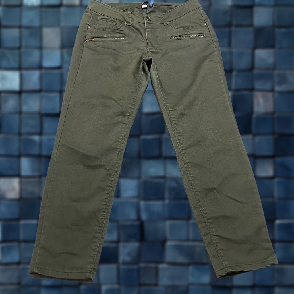Apt. 9 Apt. 9 Jeans Green Denim Dark Wash Skinny Leg Crop Womens Size 2 Banded Mid Rise 5-Pocket Cotton Polyester Spandex Size 26" / US 2 / IT 38 - 1 Thumbnail