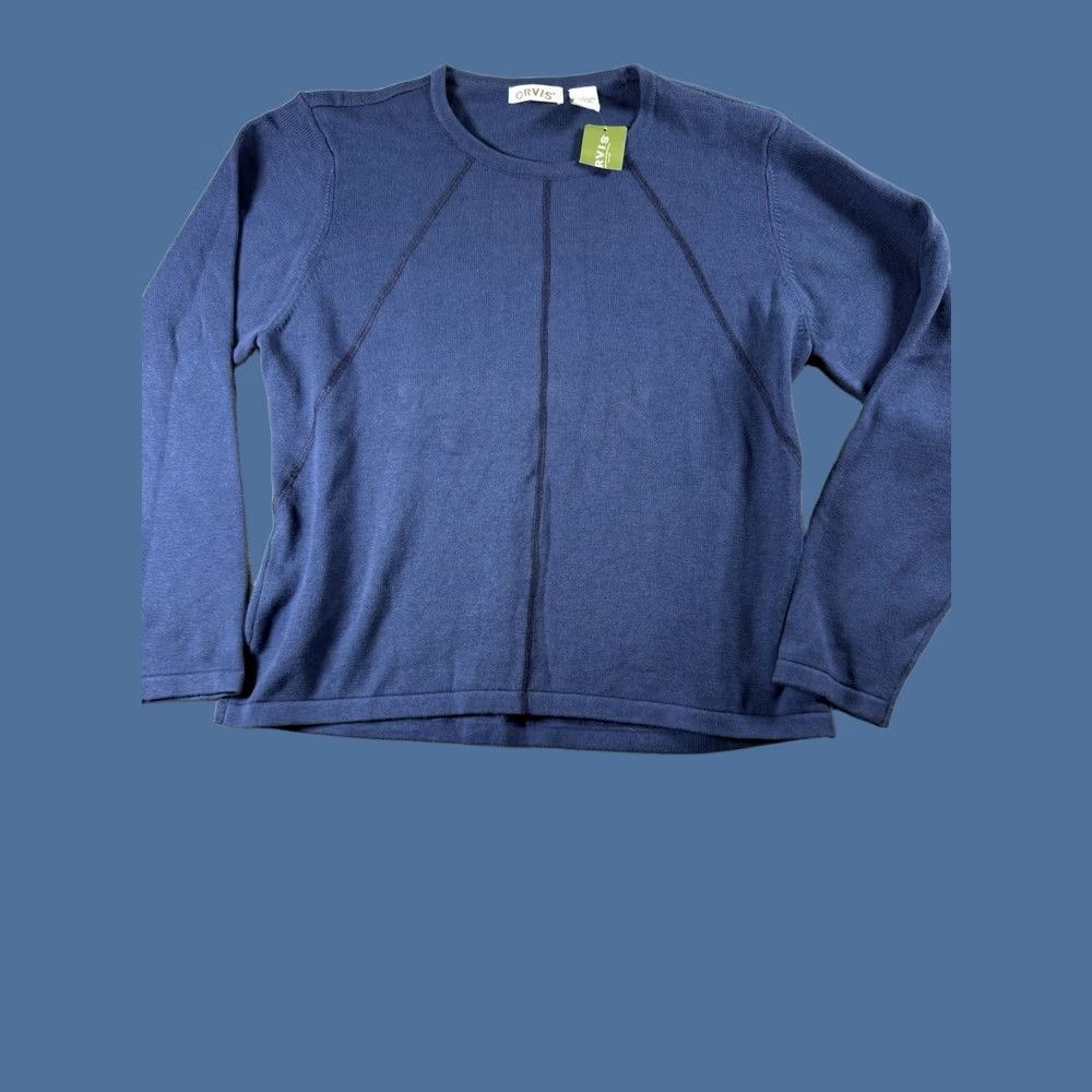 Orvis ORVIS Womens Pullover Sweater L Navy Blue Cashmere Blend Hike Camp Size L / US 10 / IT 46 - 1 Thumbnail