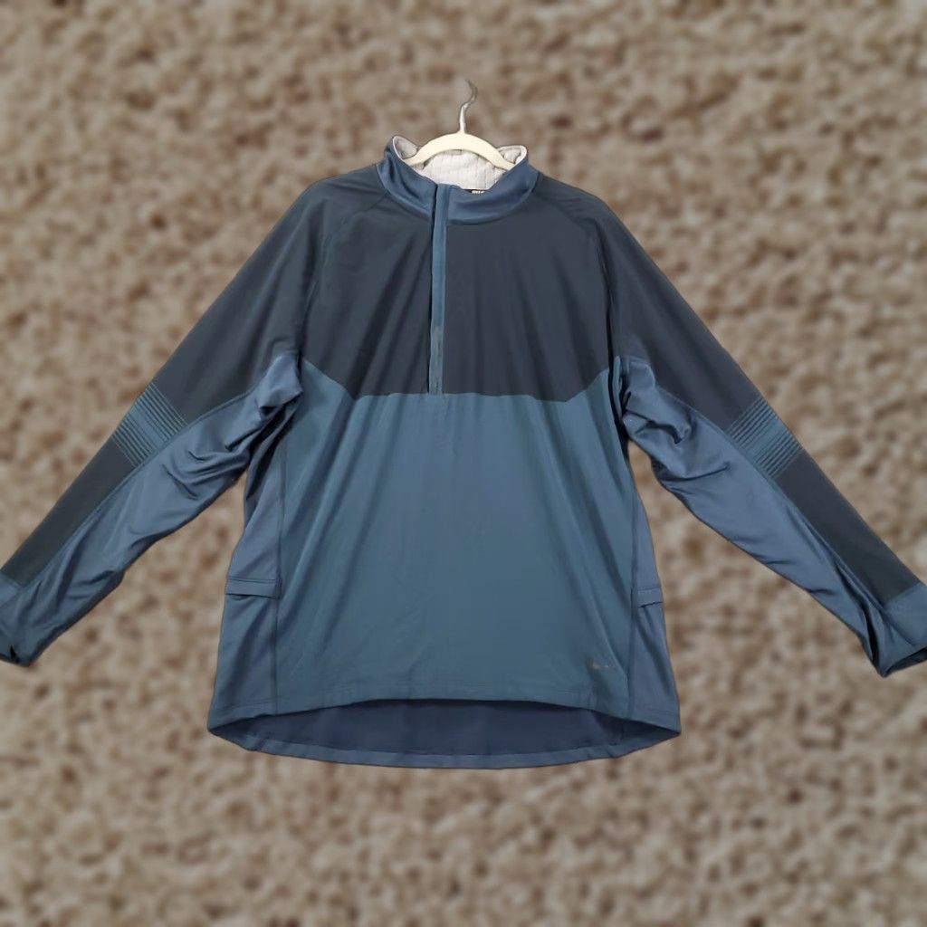 Nike Nike Dri-Fit Running Pullover Mens XL 1/4 Zip Jacket Sweater Zip Pockets Blue Size US XL / EU 56 / 4 - 1 Thumbnail