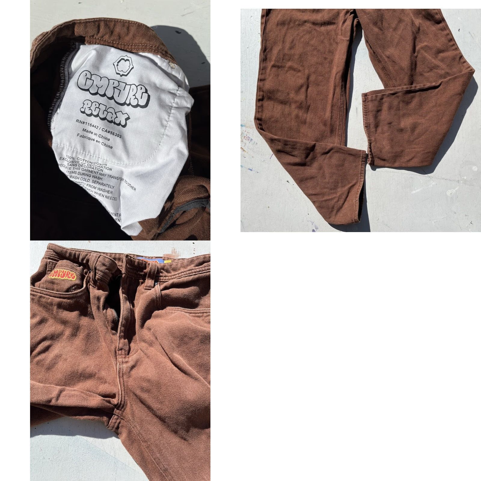 Empyre VINTAGE Girl's Empyre Jeans Brown Corduroy Logo 30 Street Hip Hop Embroidered Brown Corduroy Logo 30 Jeans Emypre Relax Mens Women Girls Boys Size 30" / US 8 / IT 44 - 8 Thumbnail