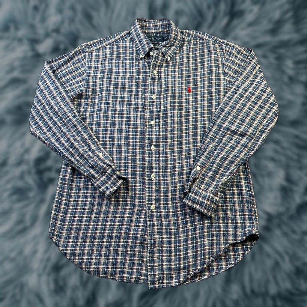 Ralph Lauren Ralph Lauren Shirt Mens Medium Blue Pony Flannel Button-Up Classic Fit Plaid Casual Cotton Polyester Button-Down Collar Spring Fall Summer Winter Size US M / EU 48-50 / 2 - 1 Thumbnail
