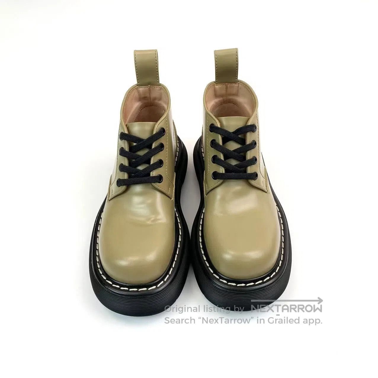 Bottega Veneta Bottega Veneta Avocado-colored Martin boots| Size US 5 / IT 35 - 2 Thumbnail