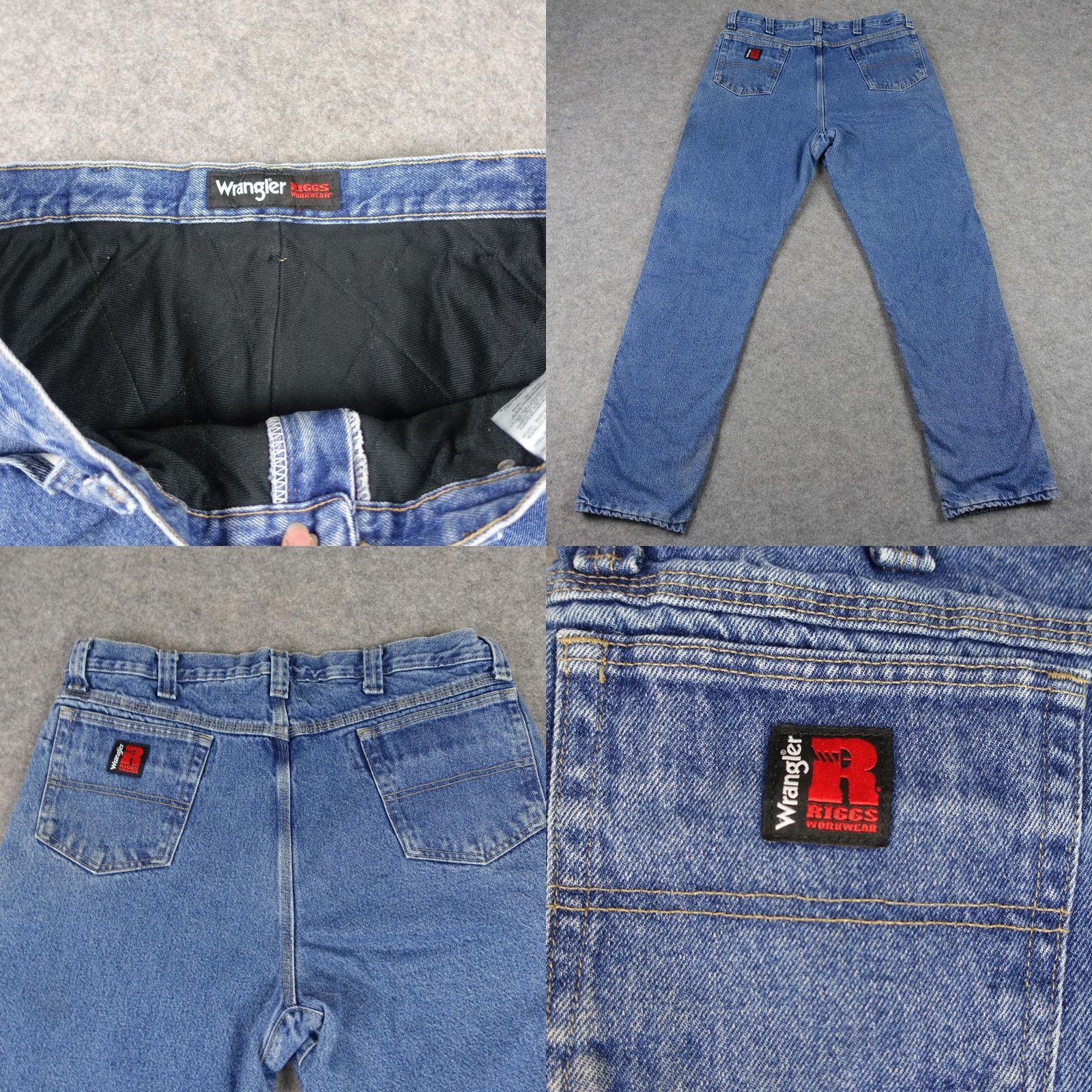 Wrangler Wrangler Riggs Workwear Jeans Mens 36x33 Blue Med Wash Relaxed Lined Insulated Size US 36 / EU 52 - 8 Thumbnail