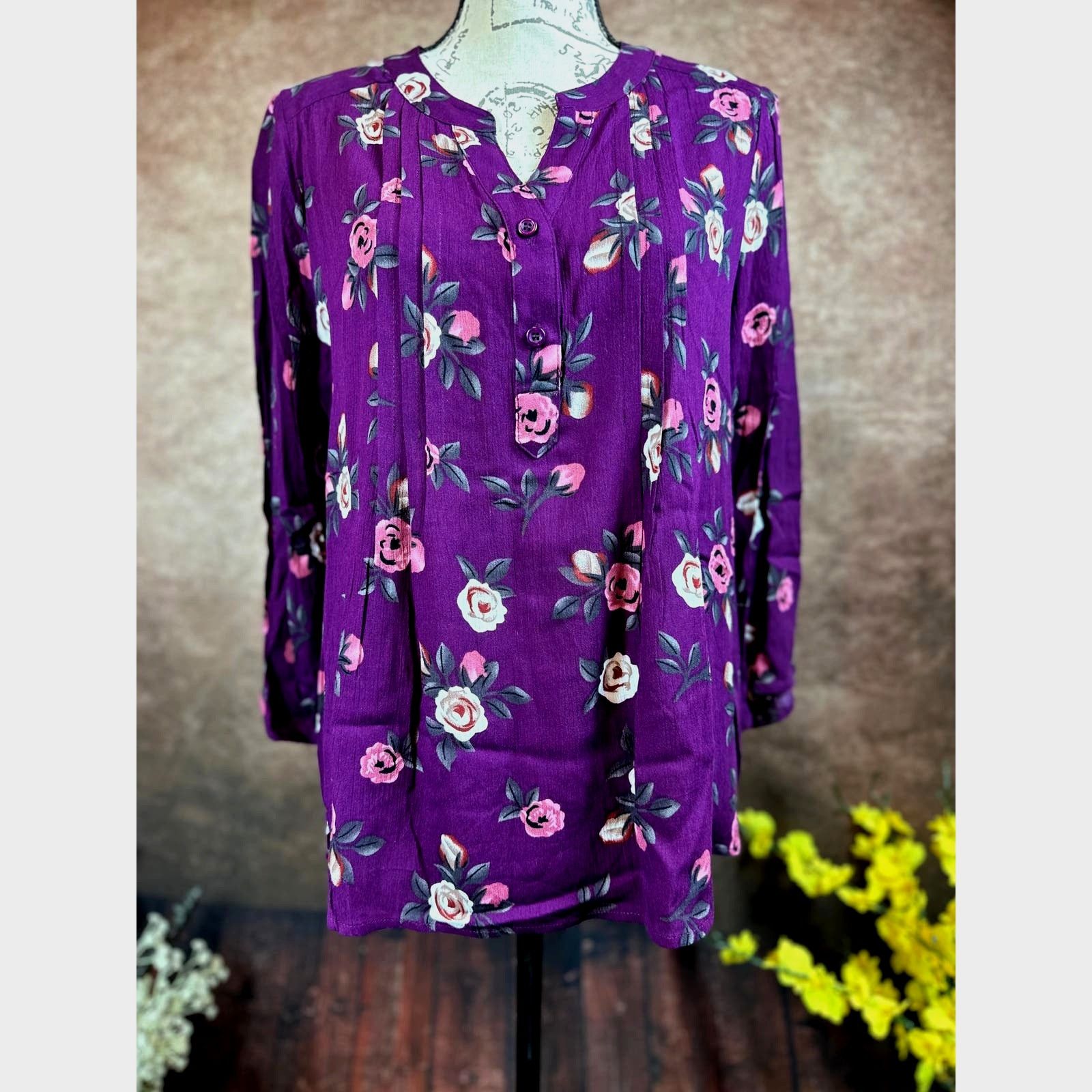 Other Monday Fun Kearney ¾ Sleeve Chinese Collar Blouse M Size M / US 6-8 / IT 42-44 - 4 Thumbnail