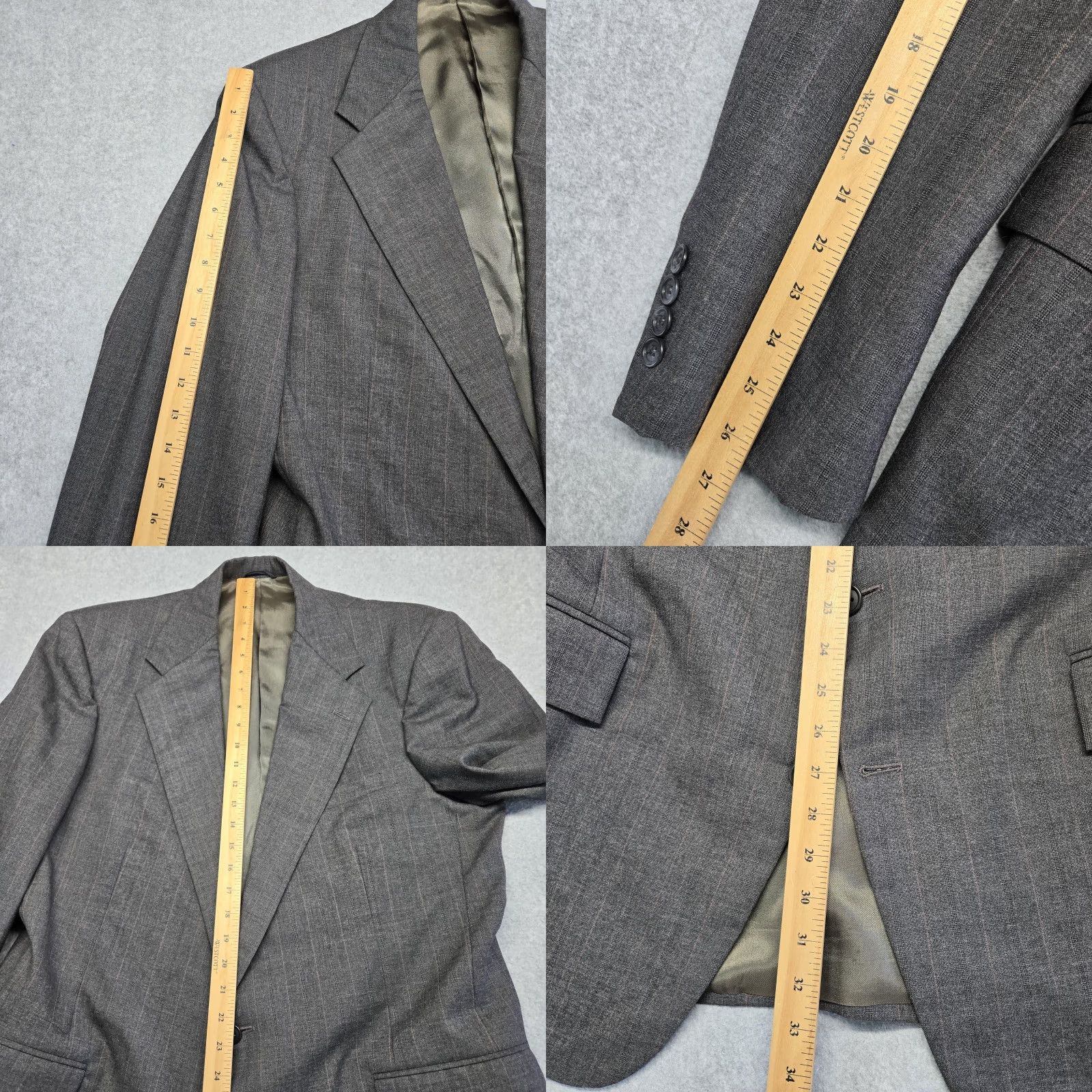 Polo Ralph Lauren Vintage Polo Ralph Lauren 42R Gray Stripe Wool Blazer Made USA Mens Sport Coat Shirt Jacket? Size US XL / EU 56 / 4 - 9 Thumbnail