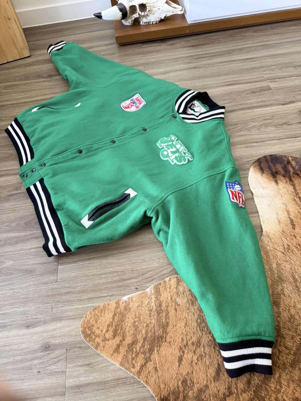 Mitchell & Ness Mitchell & Ness NFL Throwbacks NY Jets Varsity Jacket Sz 4XL Size US XXL / EU 58 / 5 - 2 Thumbnail