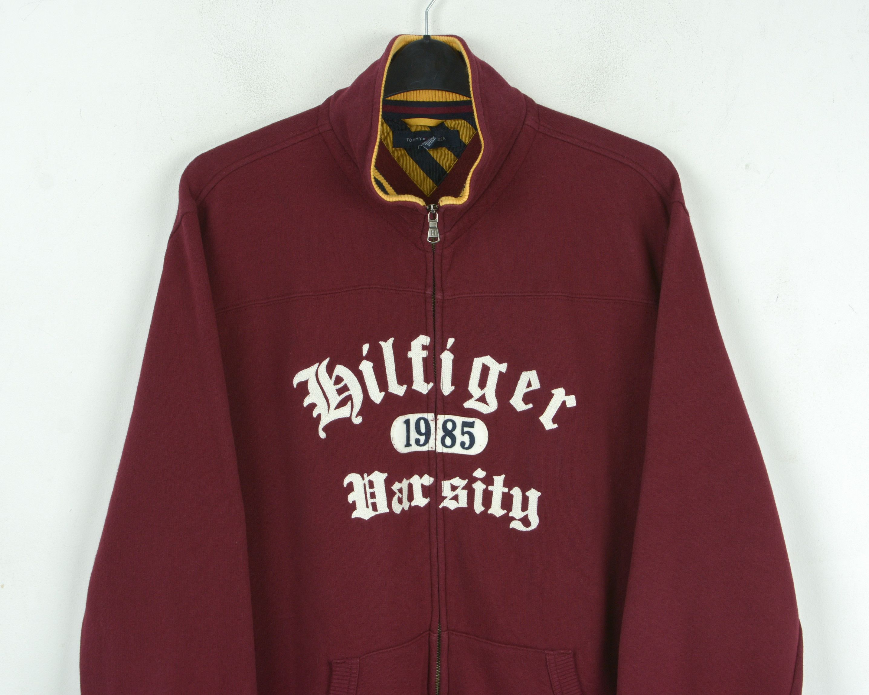 Tommy Hilfiger Varsity Cardingan Full Zip Up Jacket Sweatshirt Jumper Top Size US XL / EU 56 / 4 - 2 Thumbnail