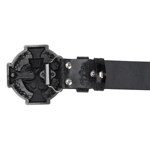Other Skull Leather Belt Size ONE SIZE - 4 Thumbnail