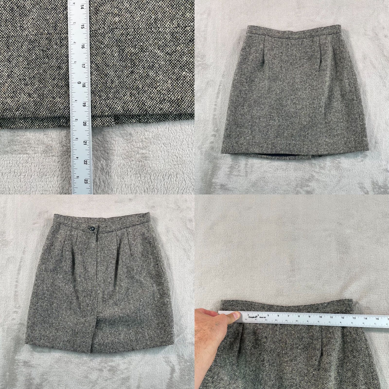 Gap VINTAGE GAP Skirt & Jacket 2 Piece Set Women 4 Grey Wool Blend Pleated Tweed Grey 1990s Womens Size 42" / US 20 - 8 Thumbnail