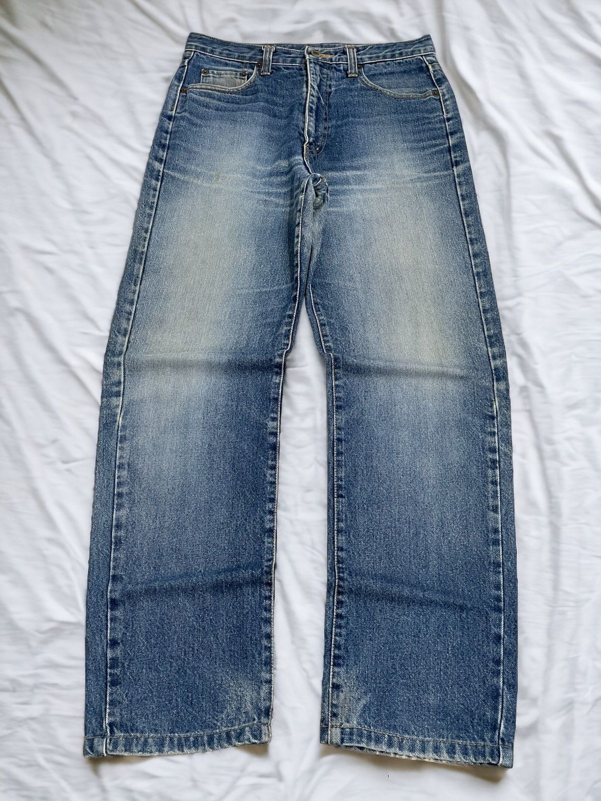 Blue Blue Japan × Japan Blue × Japanese Brand Vintage Y2k Blueway Repaired Japan Denim Pants (AB39) Size US 29 - 1 Thumbnail