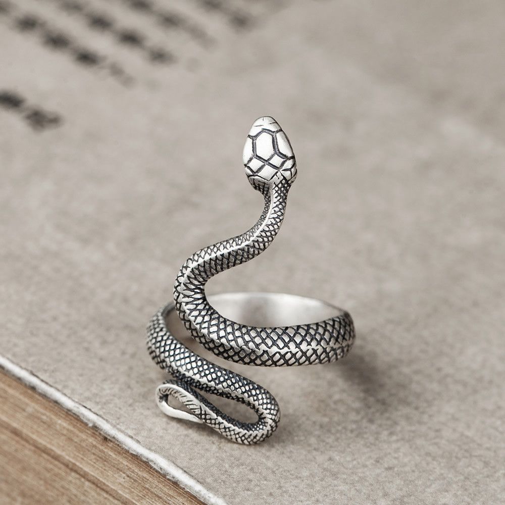 Jewelry Snake Rare Jewelry Rings Open Size Chrome Ring (Size 7-13) Size ONE SIZE - 2 Thumbnail