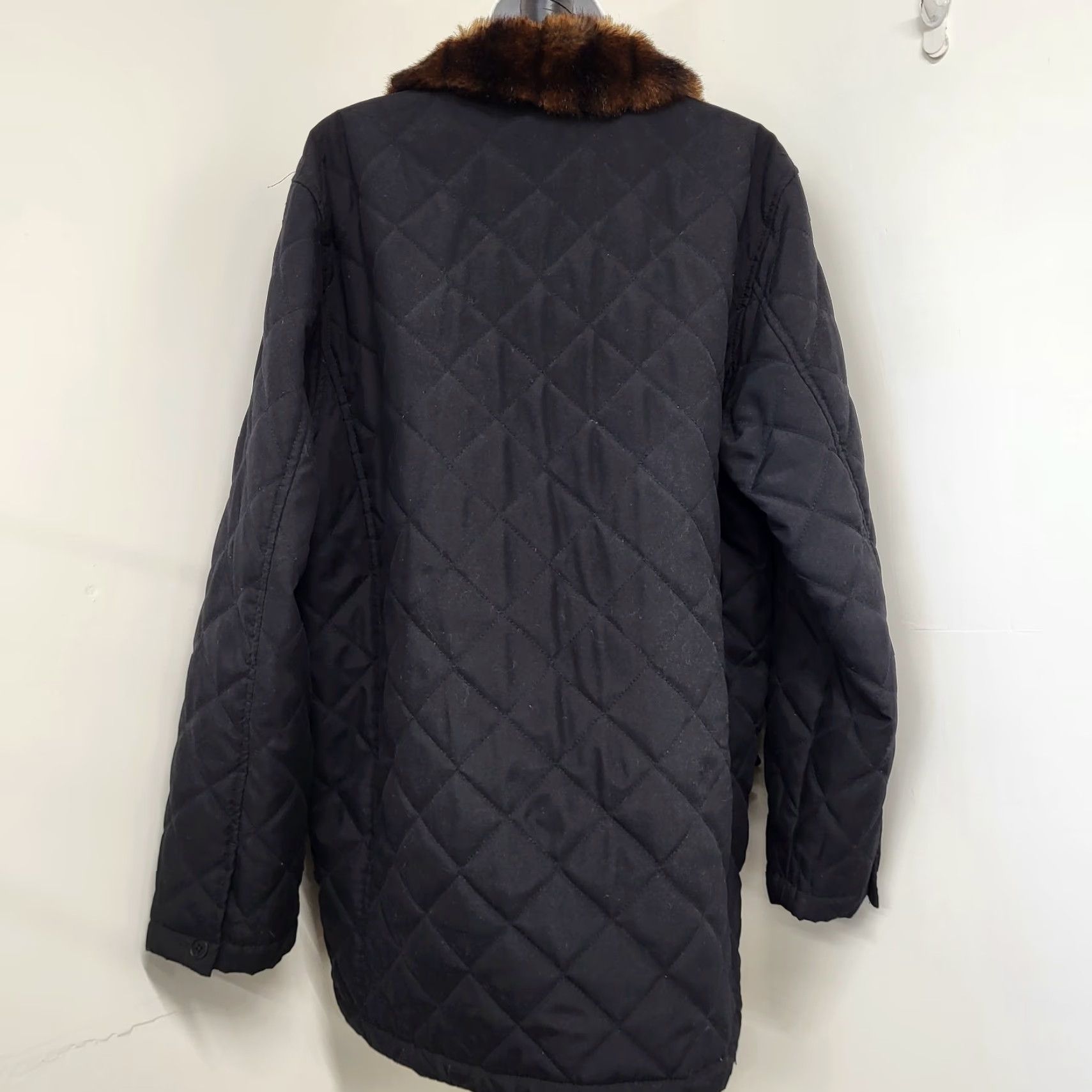 Ralph Lauren Lauren Ralph Lauren Coat Women's Large Black Quilted Faux Fur Collar Overcoat Size L / US 10 / IT 46 - 7 Thumbnail