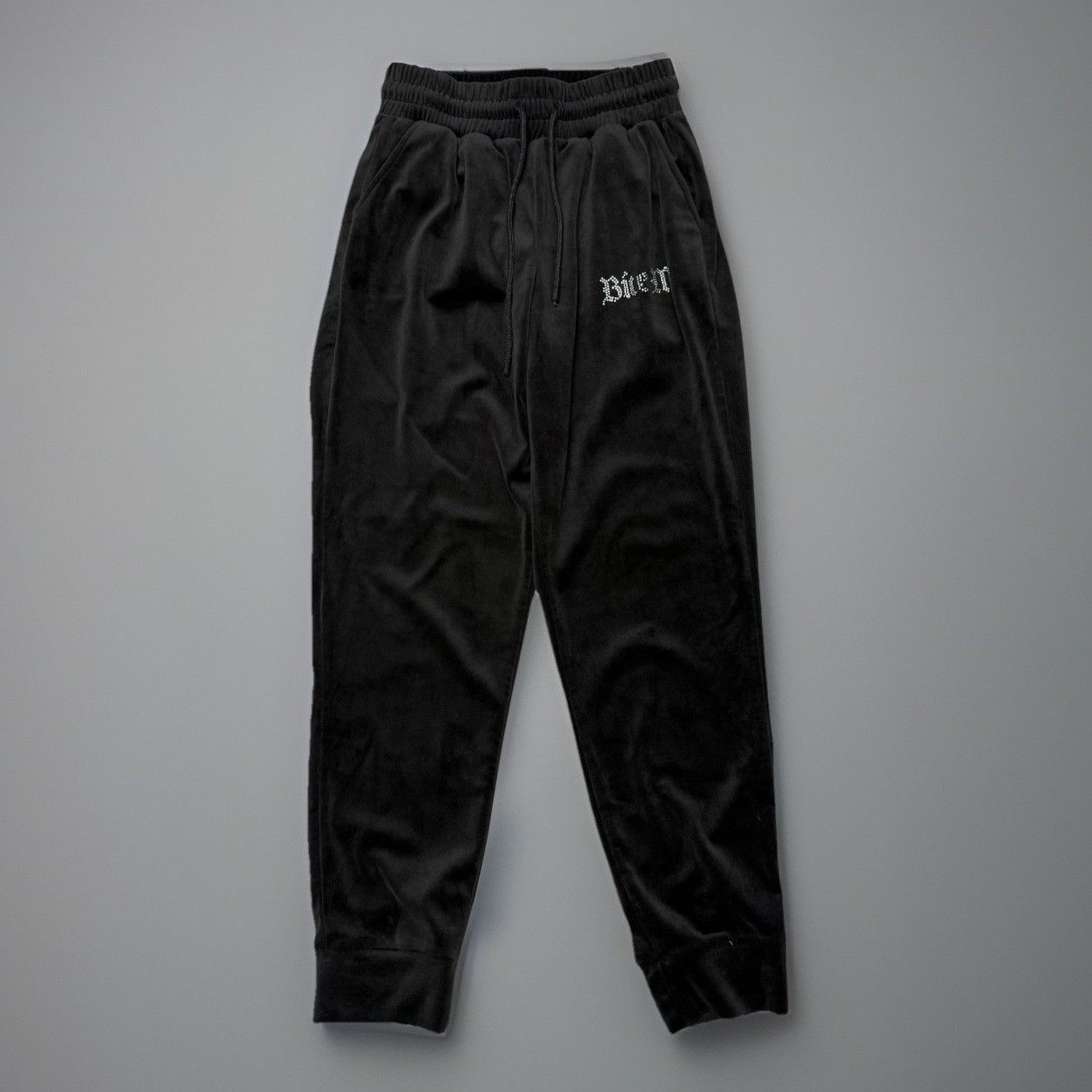 Vintage Y2K Style Velour Pants Womens Small 'Bite Me' Rhinestone Size 25" / US 0 / IT 36 - 2 Thumbnail