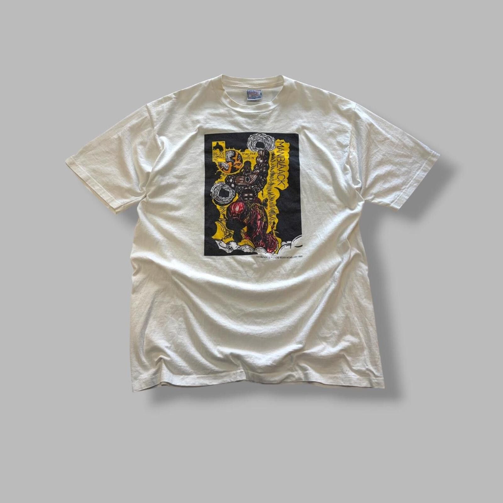 Vintage Vintage 1995 Man Black Big Dog Comic Tee Size US XL / EU 56 / 4 - 1 Thumbnail