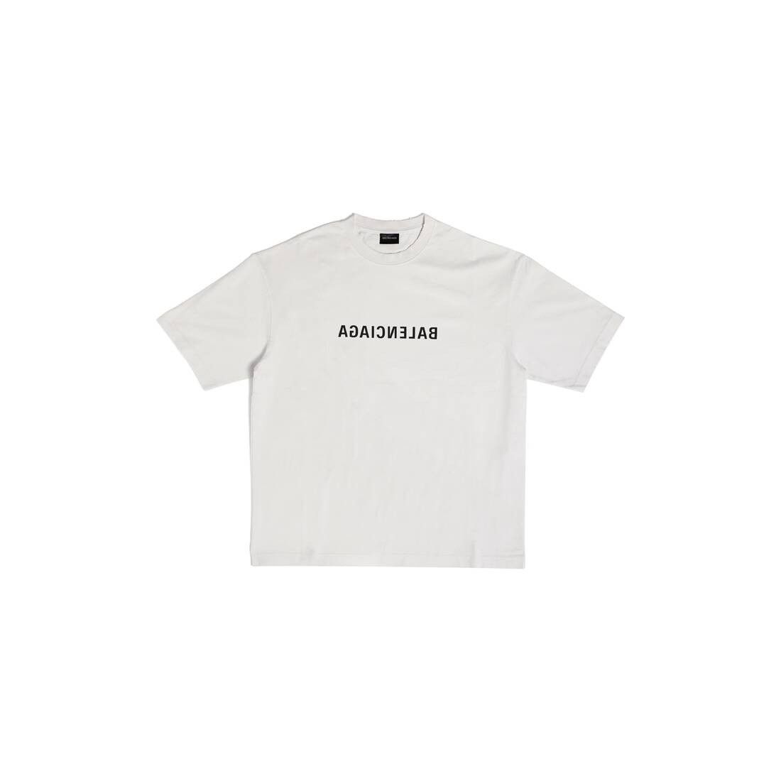 Balenciaga o1mt1gz0125 Mirror T- Shirt Medium Fit in Light Beige Size US XXL / EU 58 / 5 - 1 Thumbnail
