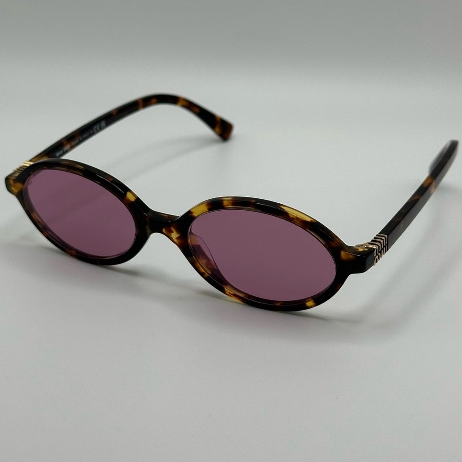 Miu Miu NEW MIU MIU MU04ZS VAU50D Honey Havana Dark Pink Mirror Size ONE SIZE - 3 Thumbnail