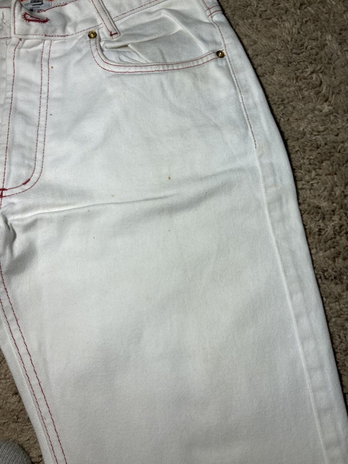 Vivienne Westwood 90s Vivienne Westwood Slim Straight Jeans Contrast VW White Size US 32 / EU 48 - 6 Thumbnail