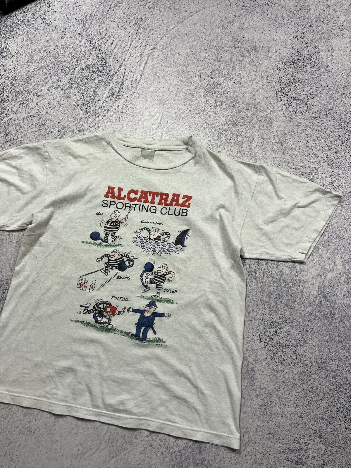 Band Tees × Vintage Vintage 1995 Alcatraz Sporting Club Humor T Shirt Graphic Size US M / EU 48-50 / 2 - 3 Thumbnail