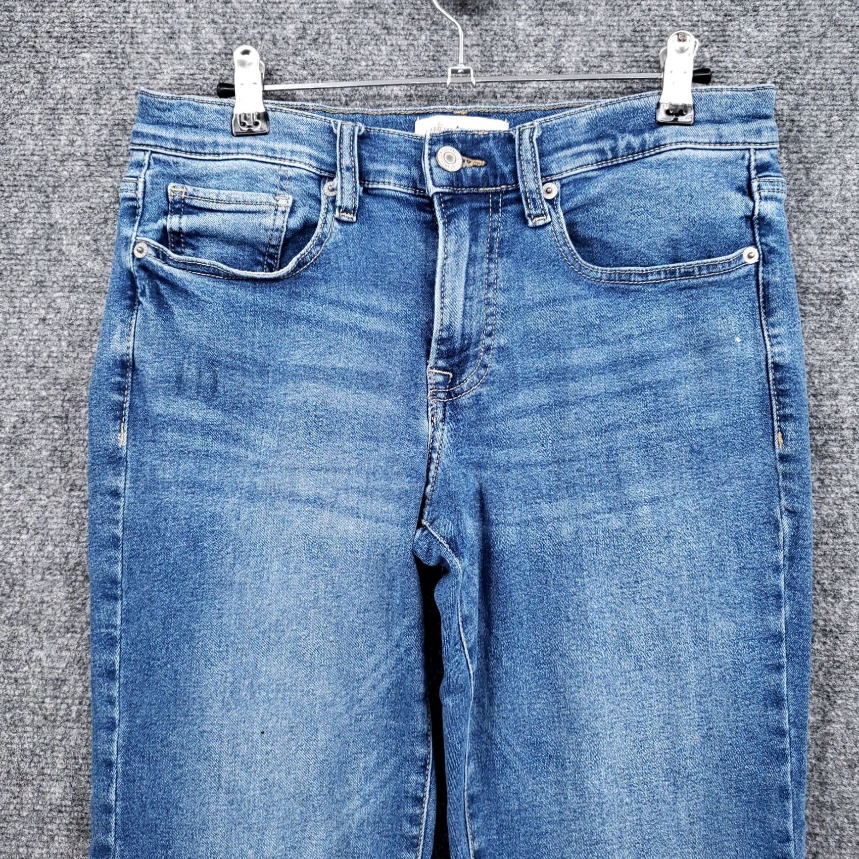 Lucky Brand Lucky Brand Jeans Womens 8 Crop Straight Leg Blue Denim Stretch 5-Pocket Regular Rise Zip Button Inseam 26.5in Medium Wash Size 8 Size 30" / US 8 / IT 44 - 4 Thumbnail
