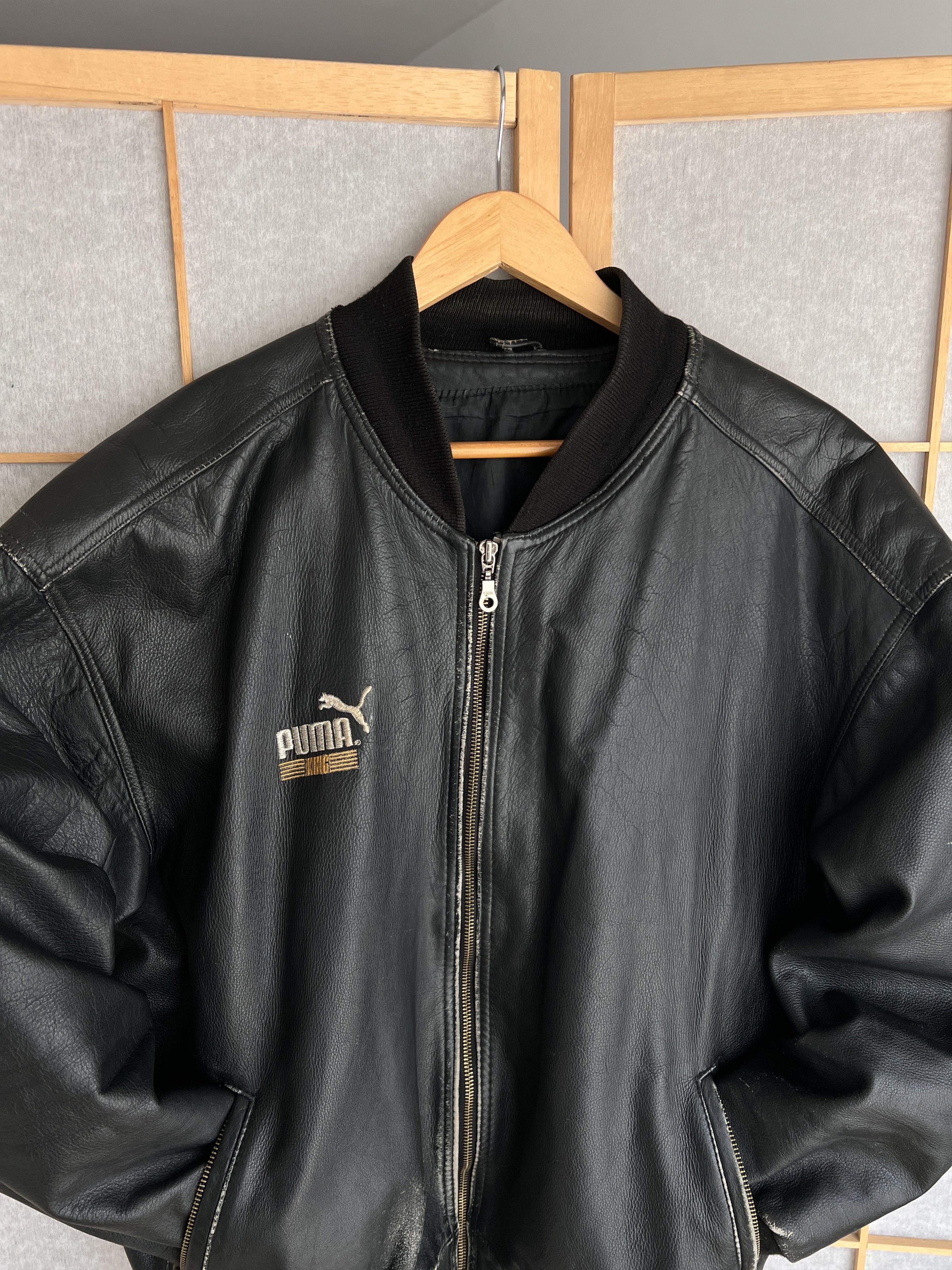 Puma PUMA KING rare vintage 1985 boxy bomber leather jacket baggy Size US L / EU 52-54 / 3 - 9 Thumbnail