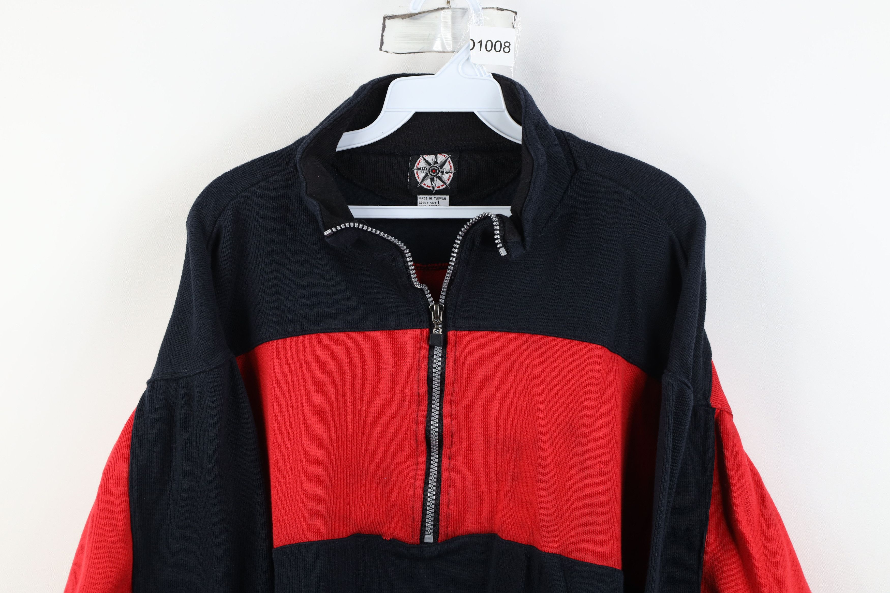 Marlboro Vintage 90s Marlboro Block Boxy Fit Knit Hal Zip Sweater Size L / US 10 / IT 46 - 2 Thumbnail