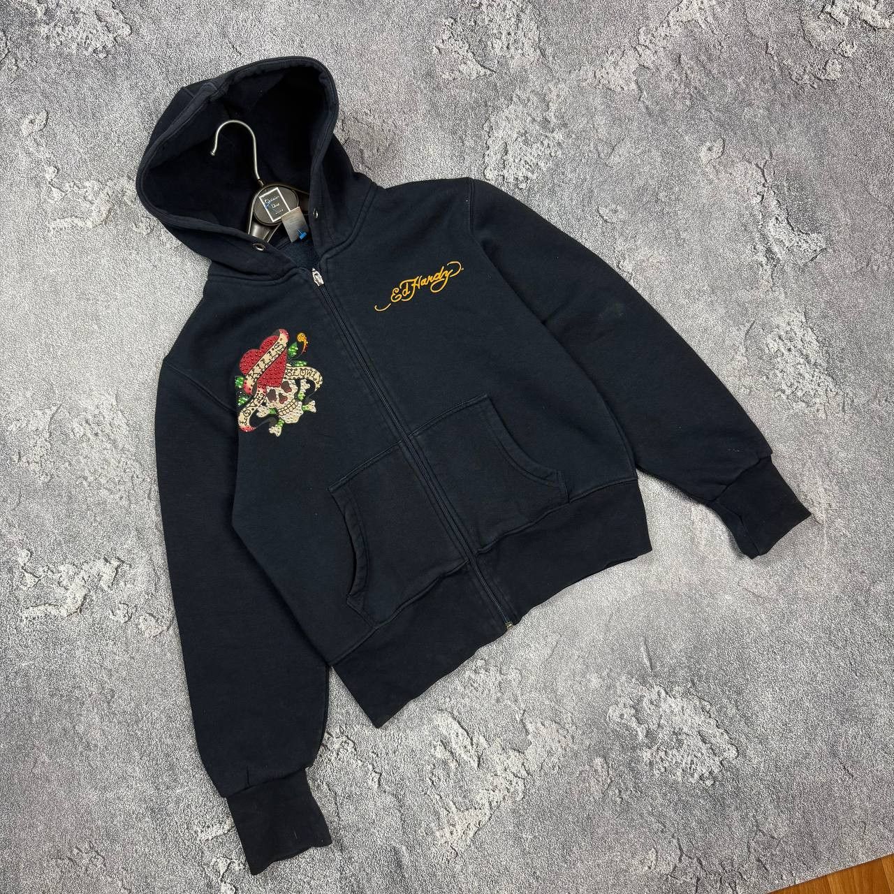 Ed Hardy Vintage Ed Hardy Zip Hoodie Christian Audigier Rhinestone Size M / US 6-8 / IT 42-44 - 3 Thumbnail