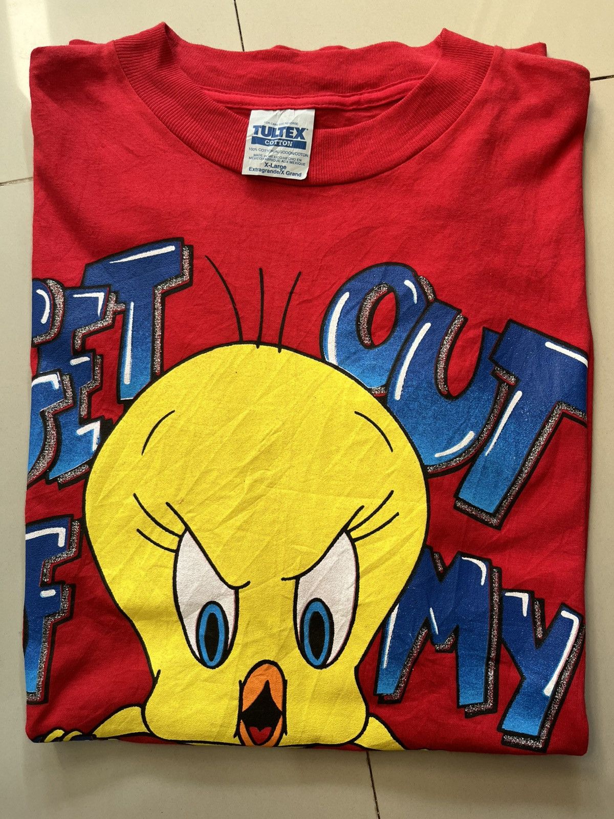 Vintage VTG Looney Tunes Tweety Bird 1996 Size US XL / EU 56 / 4 - 4 Thumbnail