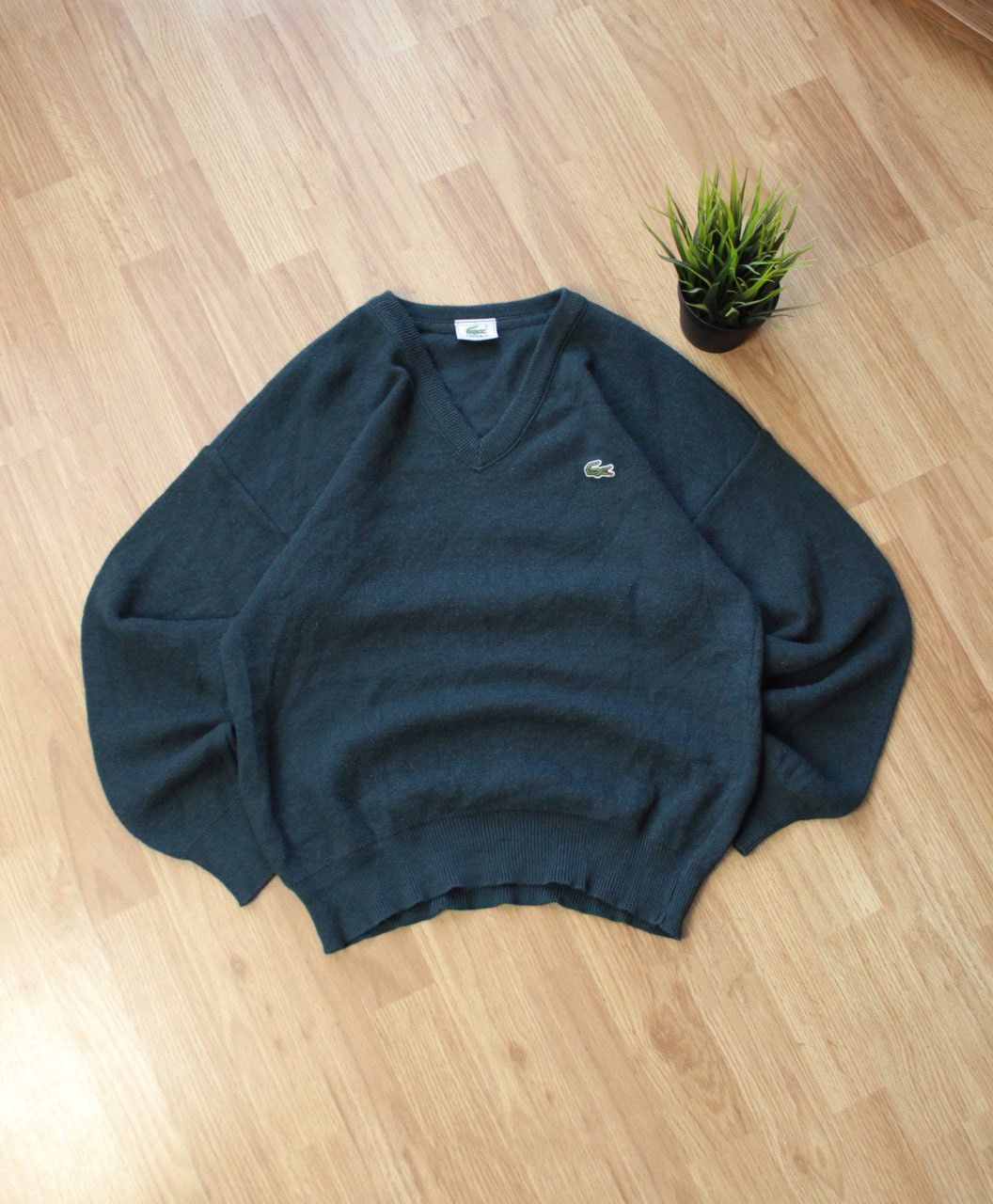 Lacoste 🔥 90s Lacoste Wool Sweater V Neck Old Money Knit Cardigan Size US M / EU 48-50 / 2 - 1 Thumbnail
