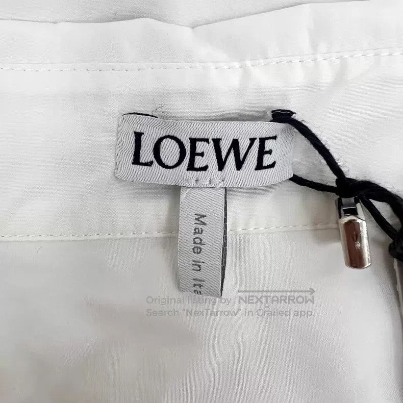 Loewe Loewe White irregular pleat design cotton collar long slee Size XS / US 0-2 / IT 36-38 - 5 Thumbnail