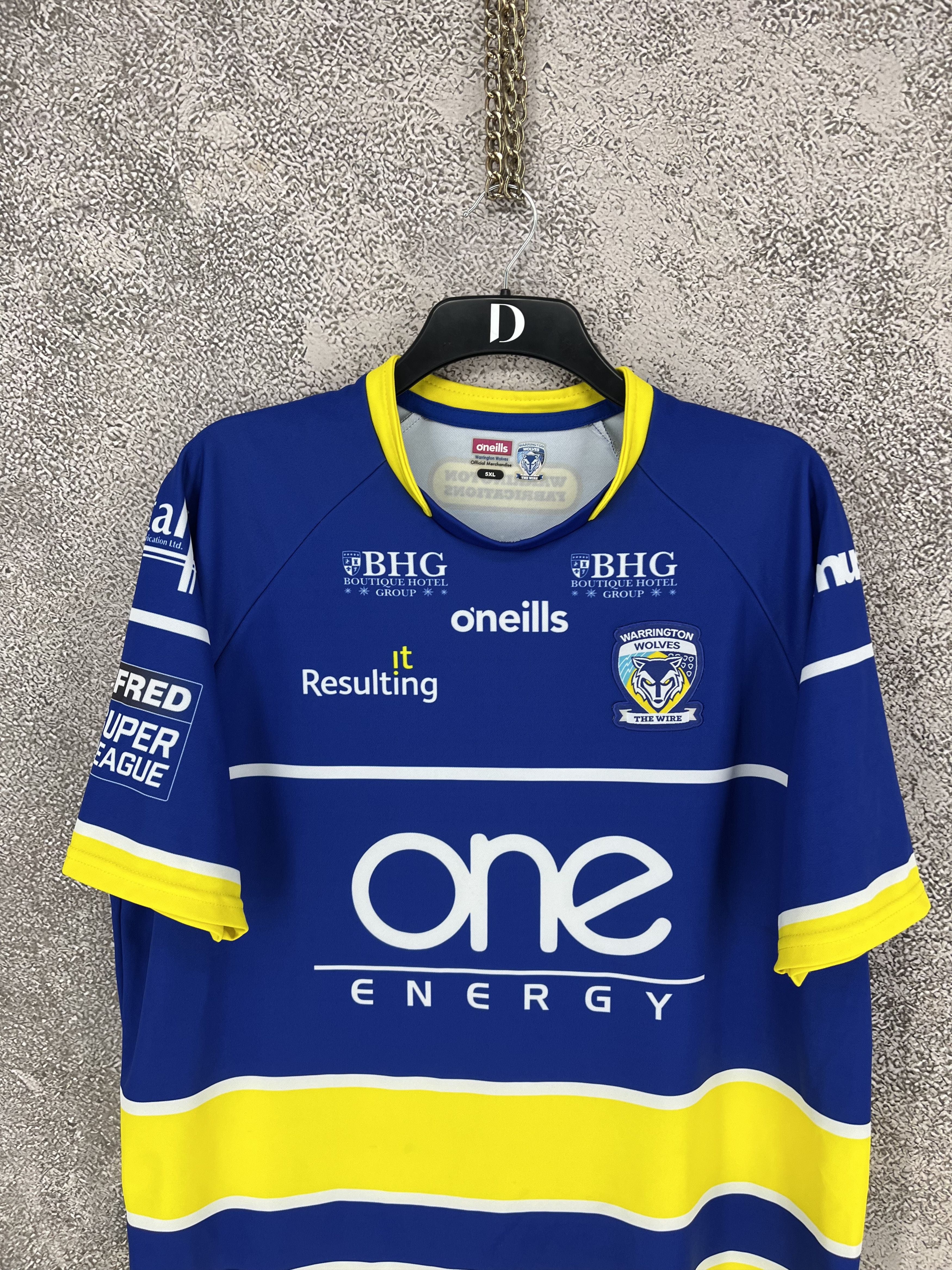 O'Neills WARRINGTON WOLVES HOME SHIRT ONEILLS JERSEY RUGBY SIZE 5XL Size US XXL / EU 58 / 5 - 6 Thumbnail