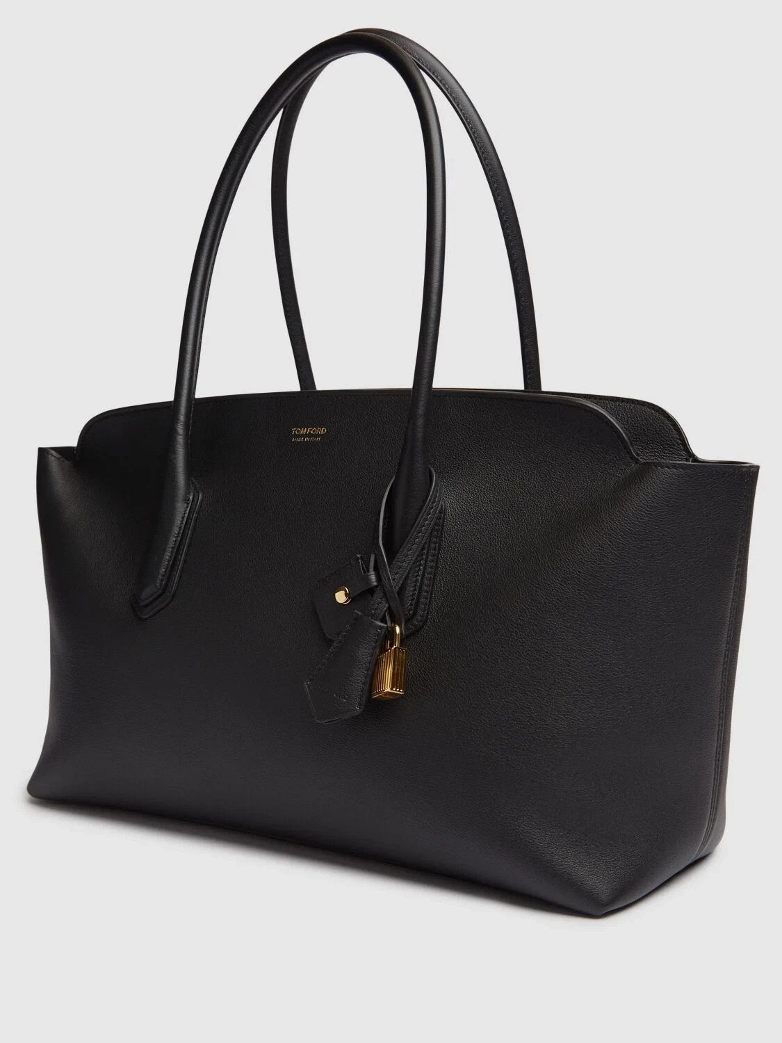 TOM FORD $4650 Large Black Leather Tote Bag New Auth