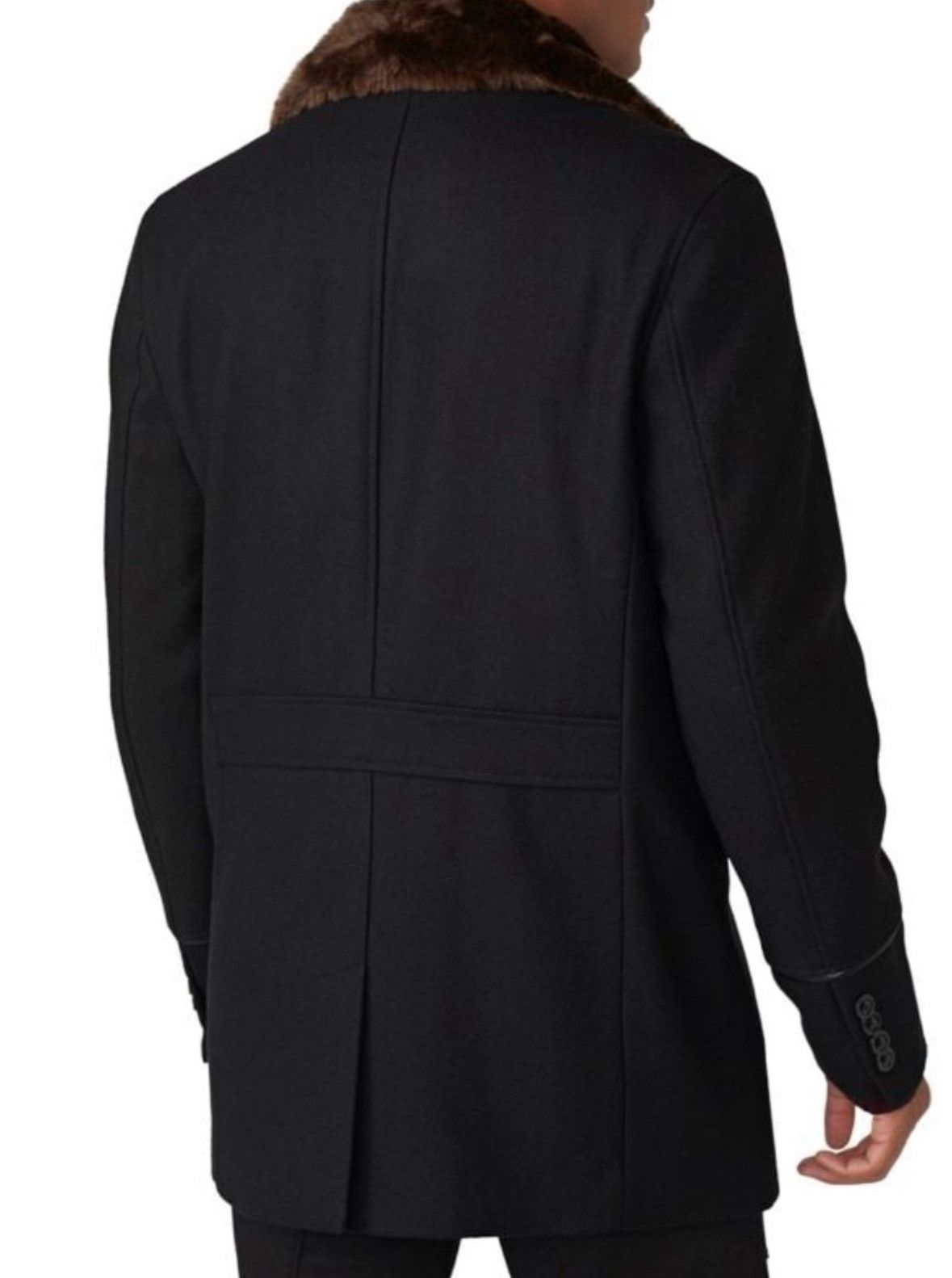 Karl Lagerfeld Karl Lagerfeld Faux Fur-Collar & Wool Peacoat, Men’s M Size US M / EU 48-50 / 2 - 2 Thumbnail