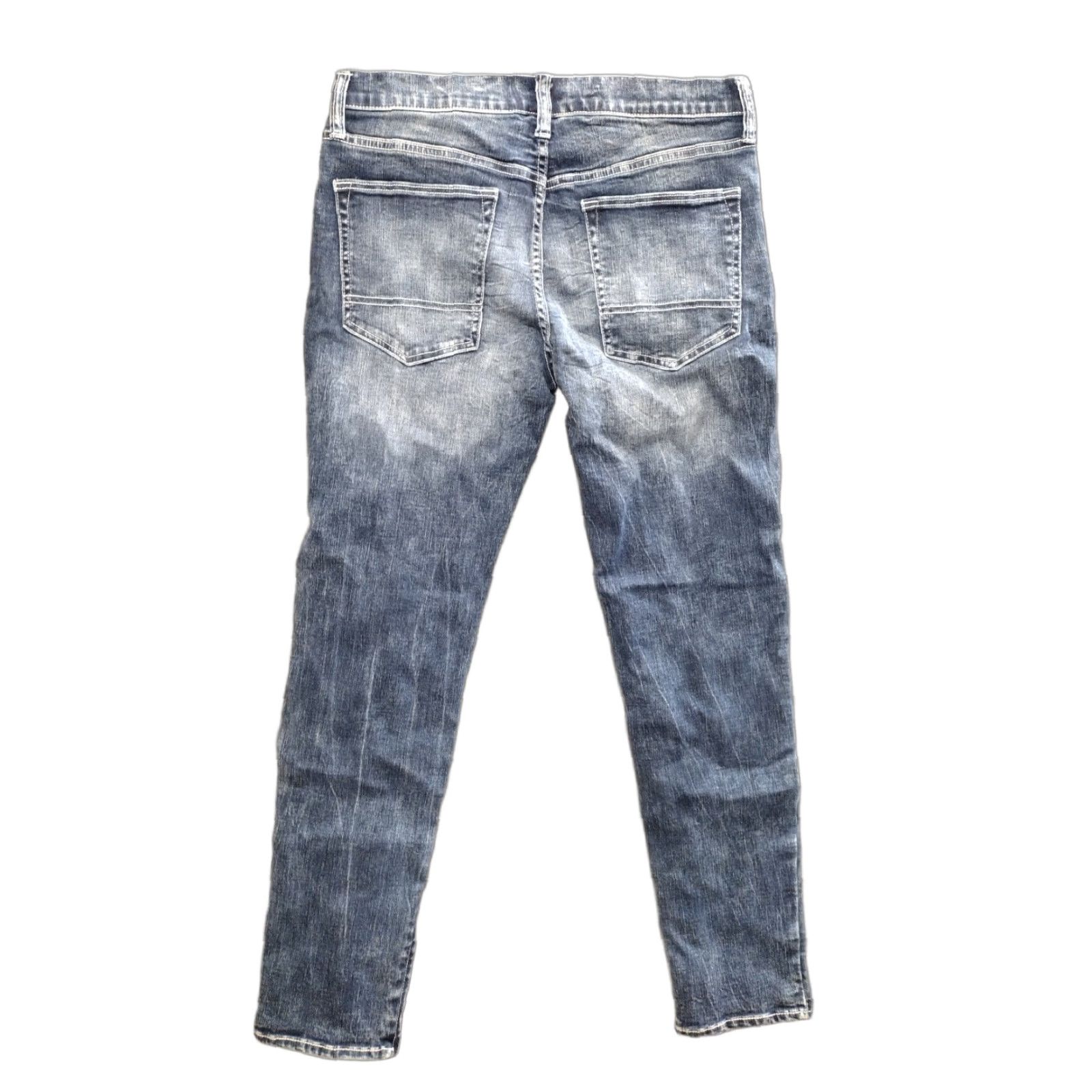 Vintage Arizona Jeans Skinny Jeans Dark Crackle Wash 32 Arizona Ultra Flex 360 Women's Ankle Zipper 5-Pocket Denim Folded with Zipper Whiskered Buttons Size 24" / US 00 / IT 34 - 1 Thumbnail