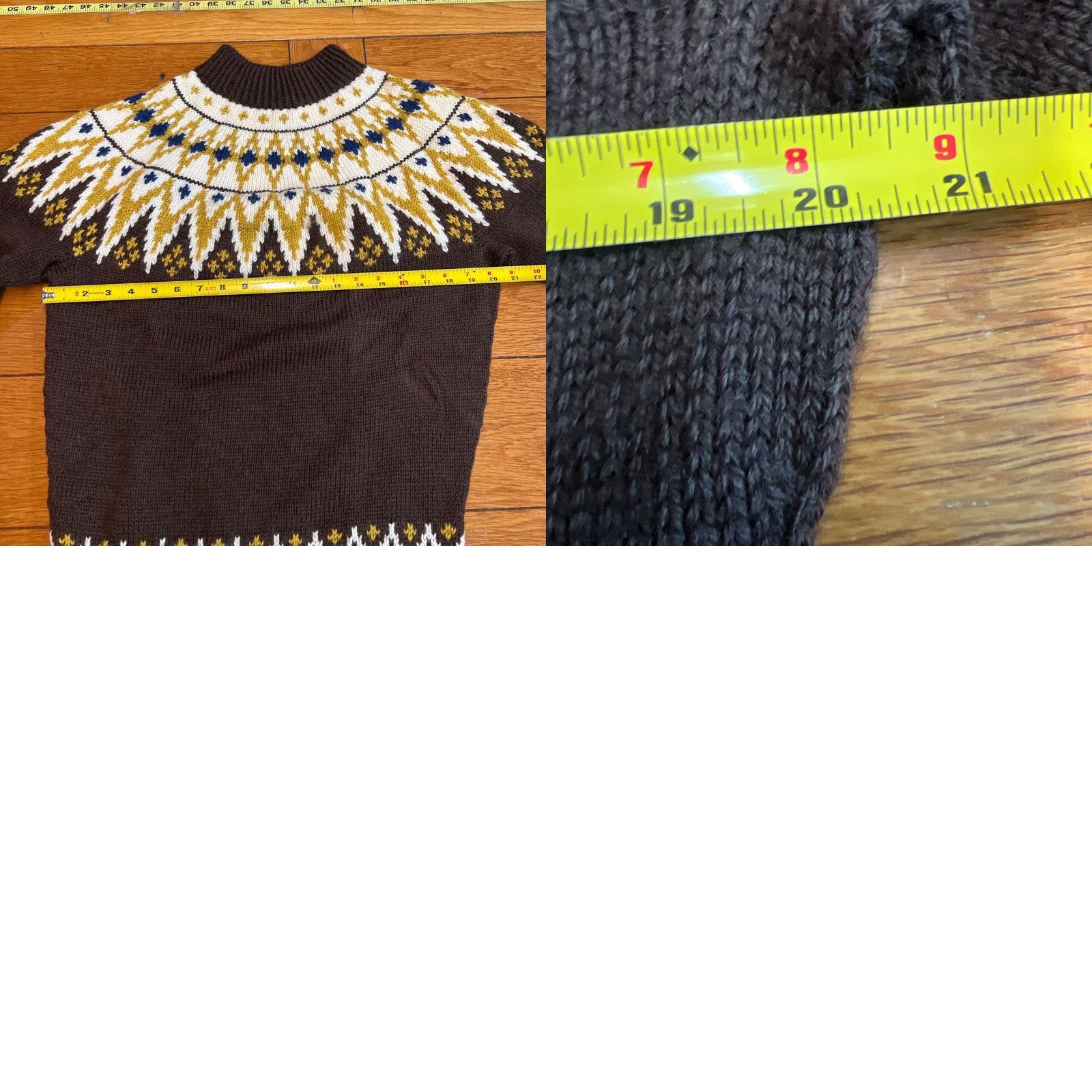 Vintage Vintage Maurtua Scandinavian Wool Sweater M Adult Brown Fair Isle Knitted Pullover 80s Winter Cold Weather Size M / US 6-8 / IT 42-44 - 8 Thumbnail