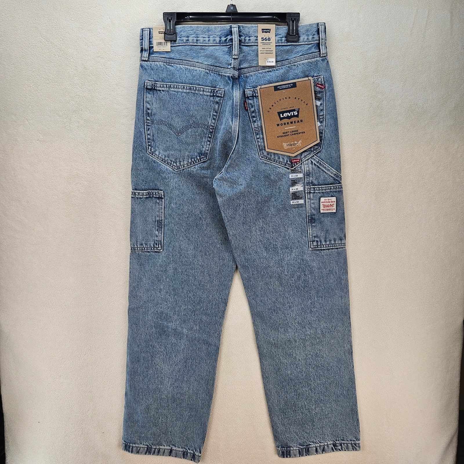 Levi's LEVI'S 568 MEN'S 31X32 CARPENTER LIGHT BLUE DENIM JEANS NWT Size US 31 - 6 Thumbnail