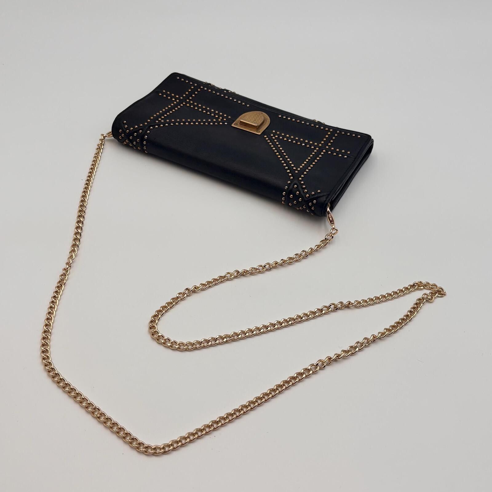 Dior Christian Dior Studded Leather Chain Wallet / Clutch – Black Size ONE SIZE - 10 Thumbnail