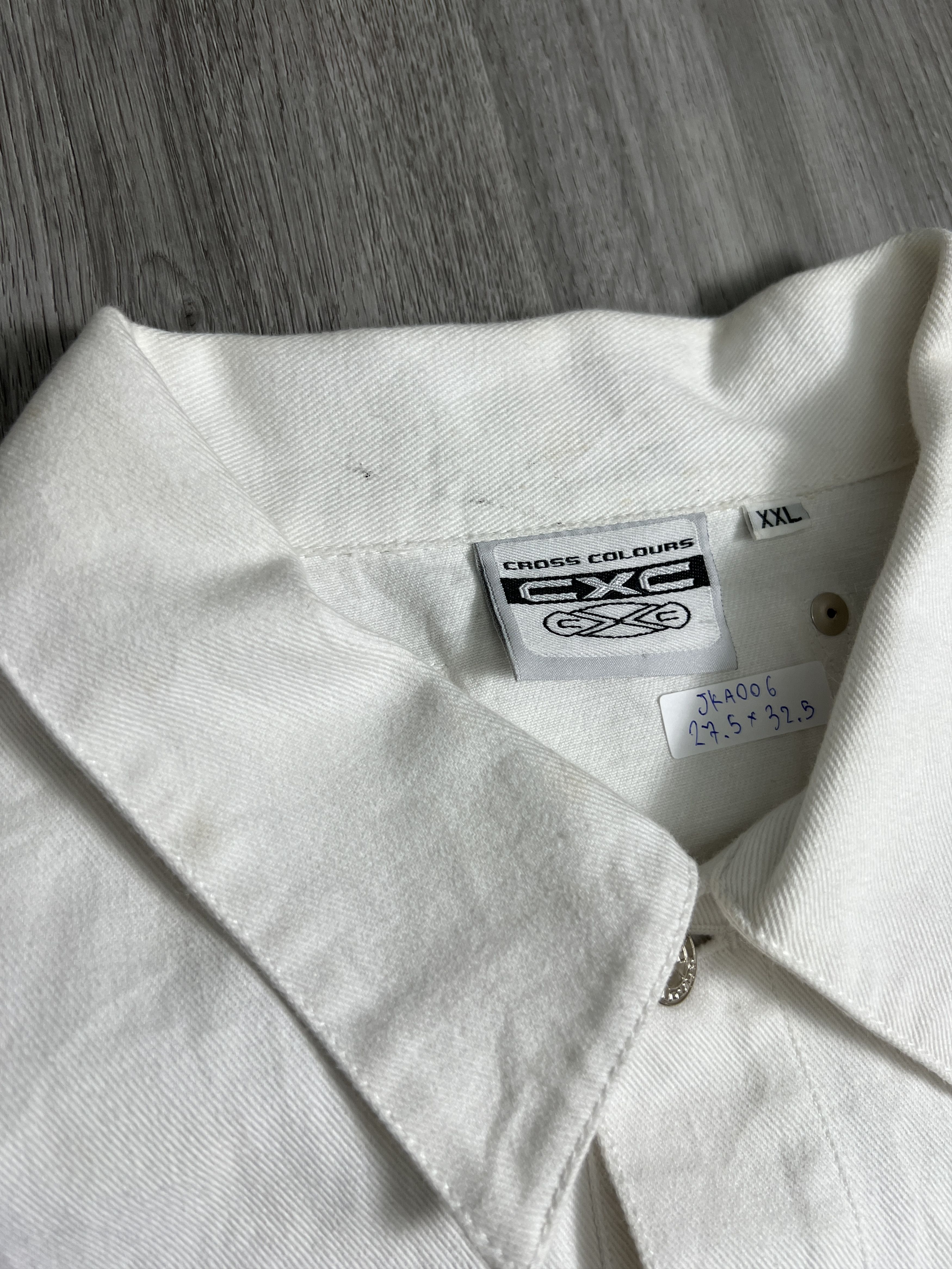 Cross Colours Vintage Cross Colours White Denim Jacket (XXL) JKA006 Size US XXL / EU 58 / 5 - 10 Thumbnail