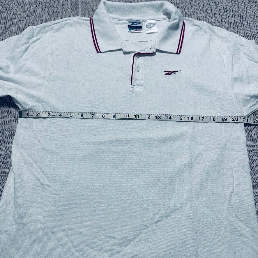 Reebok Vintage Reebok white polo with red stripe Size US M / EU 48-50 / 2 - 5 Thumbnail