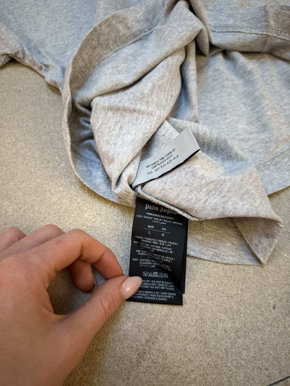 Palm Angels Palm Angels Grey T Shirt Size US L / EU 52-54 / 3 - 5 Thumbnail