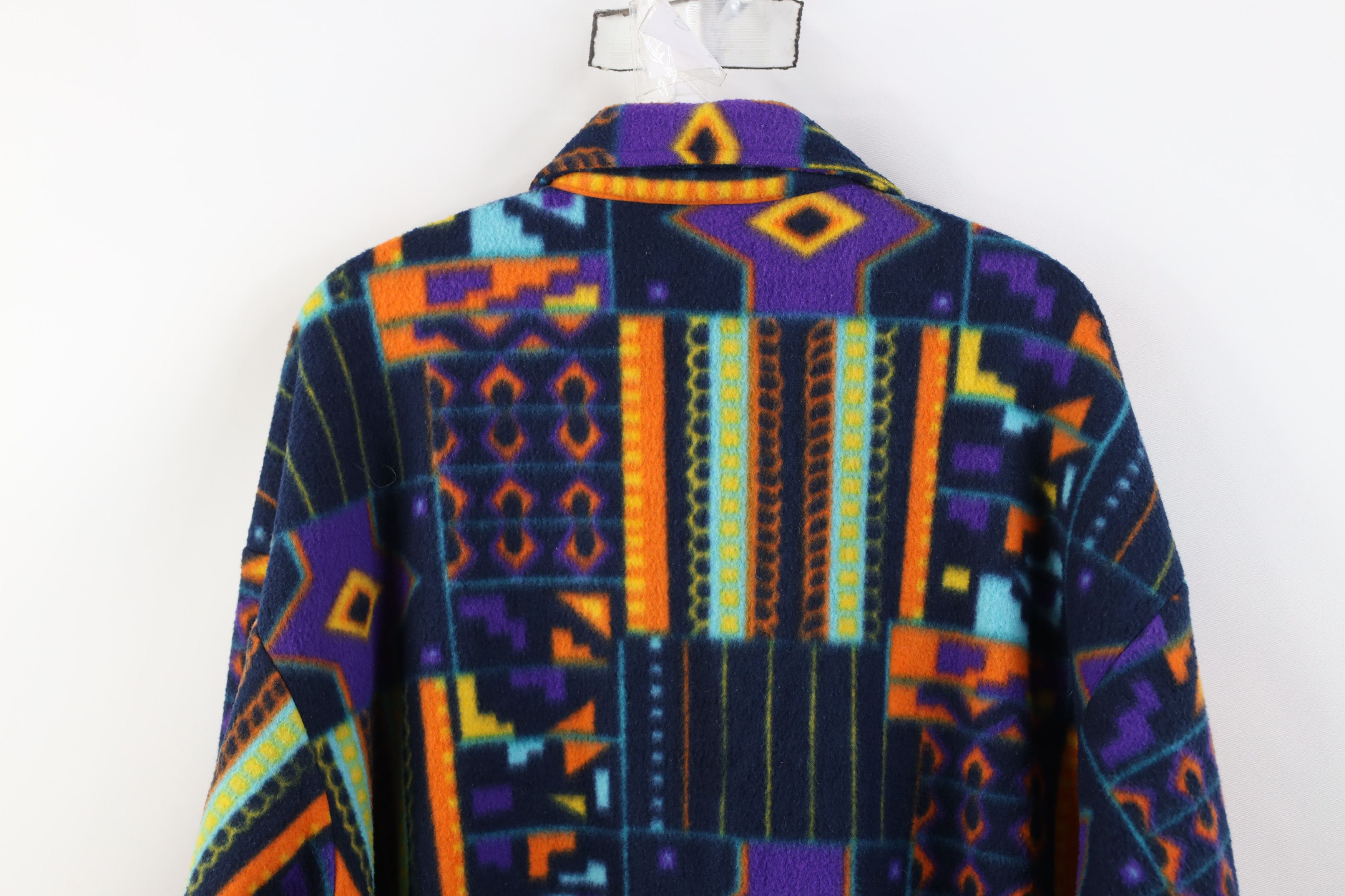 Vintage Vintage 90s Streetwear Southwestern Fleece Shirt Jacket Size M / US 6-8 / IT 42-44 - 12 Thumbnail