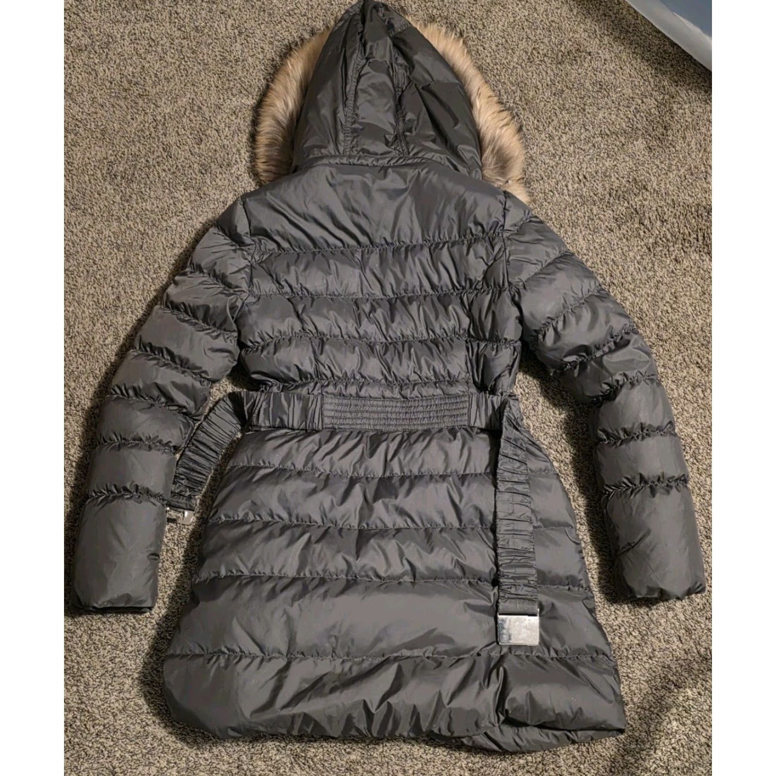 Vintage Dawn Levy Womens Black Zip Up Hooded Fur Collar Goose Down Puffer Coat Jacket S Size S / US 4 / IT 40 - 2 Thumbnail
