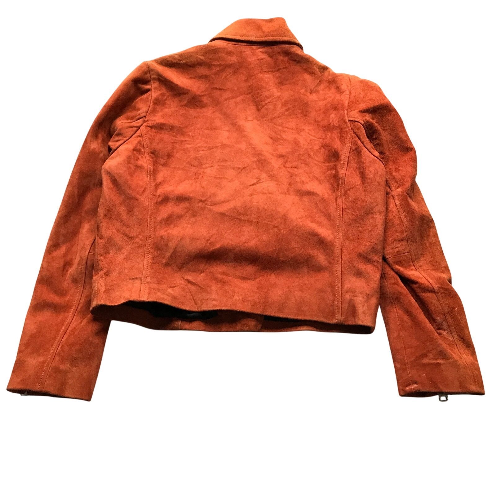 Topshop Topshop Suede Leather Biker Moto Jacket Womens Small Orange Size S / US 4 / IT 40 - 2 Thumbnail