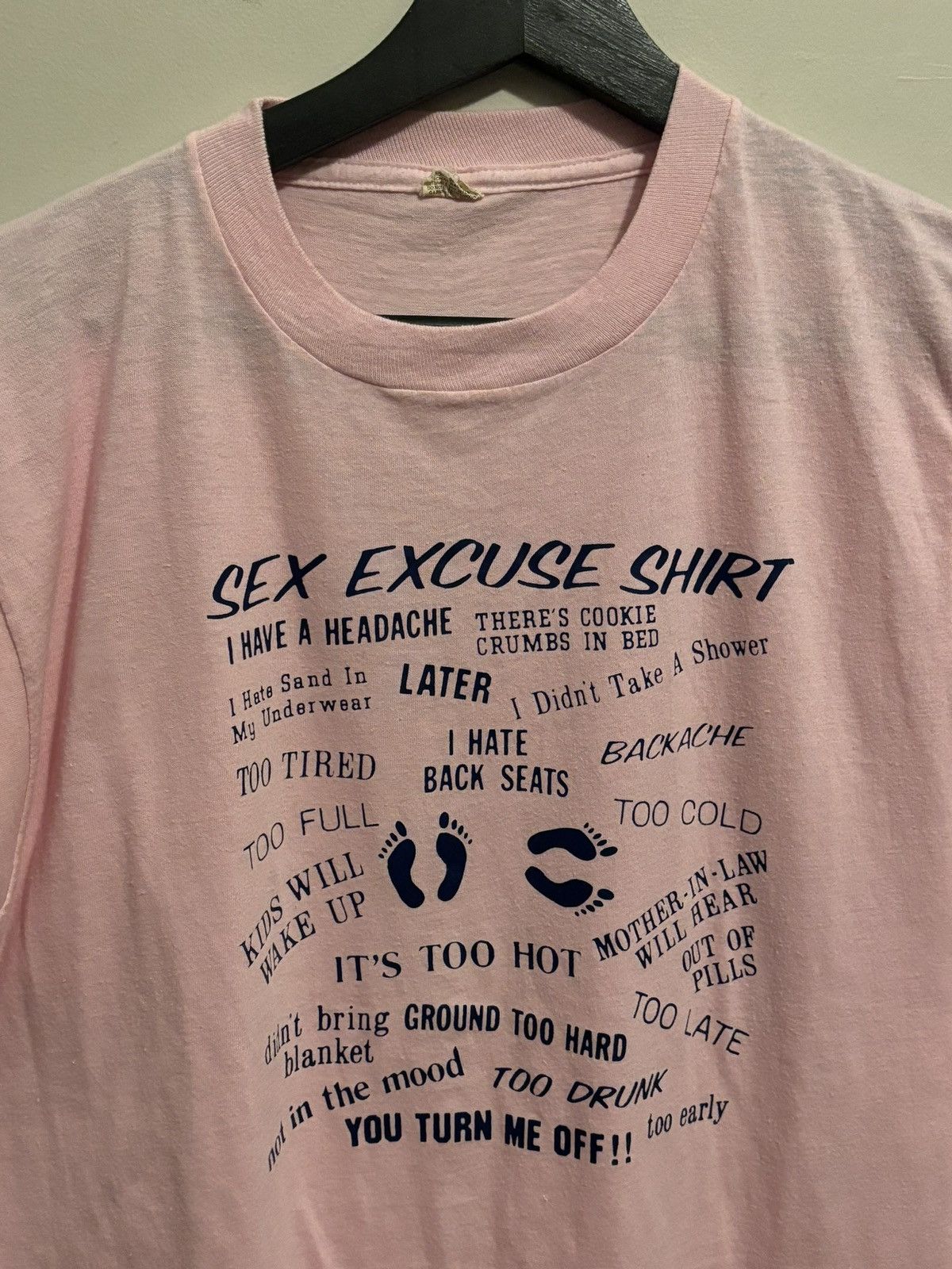 Vintage 80s Sex Excuse Humor Graphic Text Tee Size US L / EU 52-54 / 3 - 4 Thumbnail