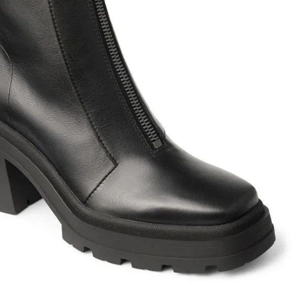 Jimmy Choo Jimmy Choo Womens Eugenie 80 Black Leather Ankle Boots Size US 5 / IT 35 - 3 Thumbnail