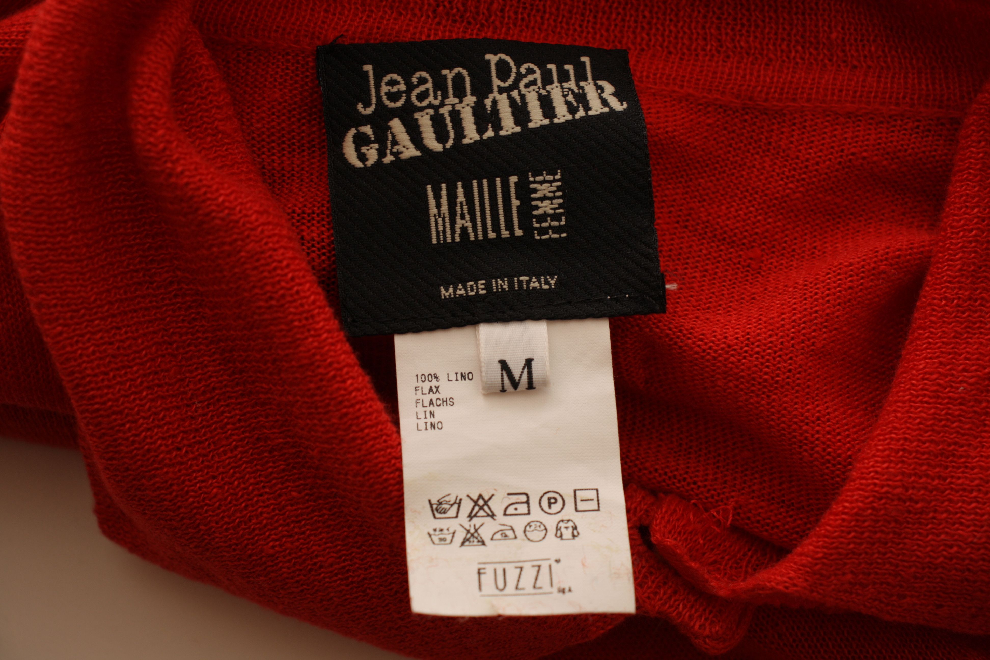 Jean Paul Gaultier NWT Jean Paul Gaultier Asymmetrical Polo Shirt Red Linen M Size M / US 6-8 / IT 42-44 - 5 Thumbnail
