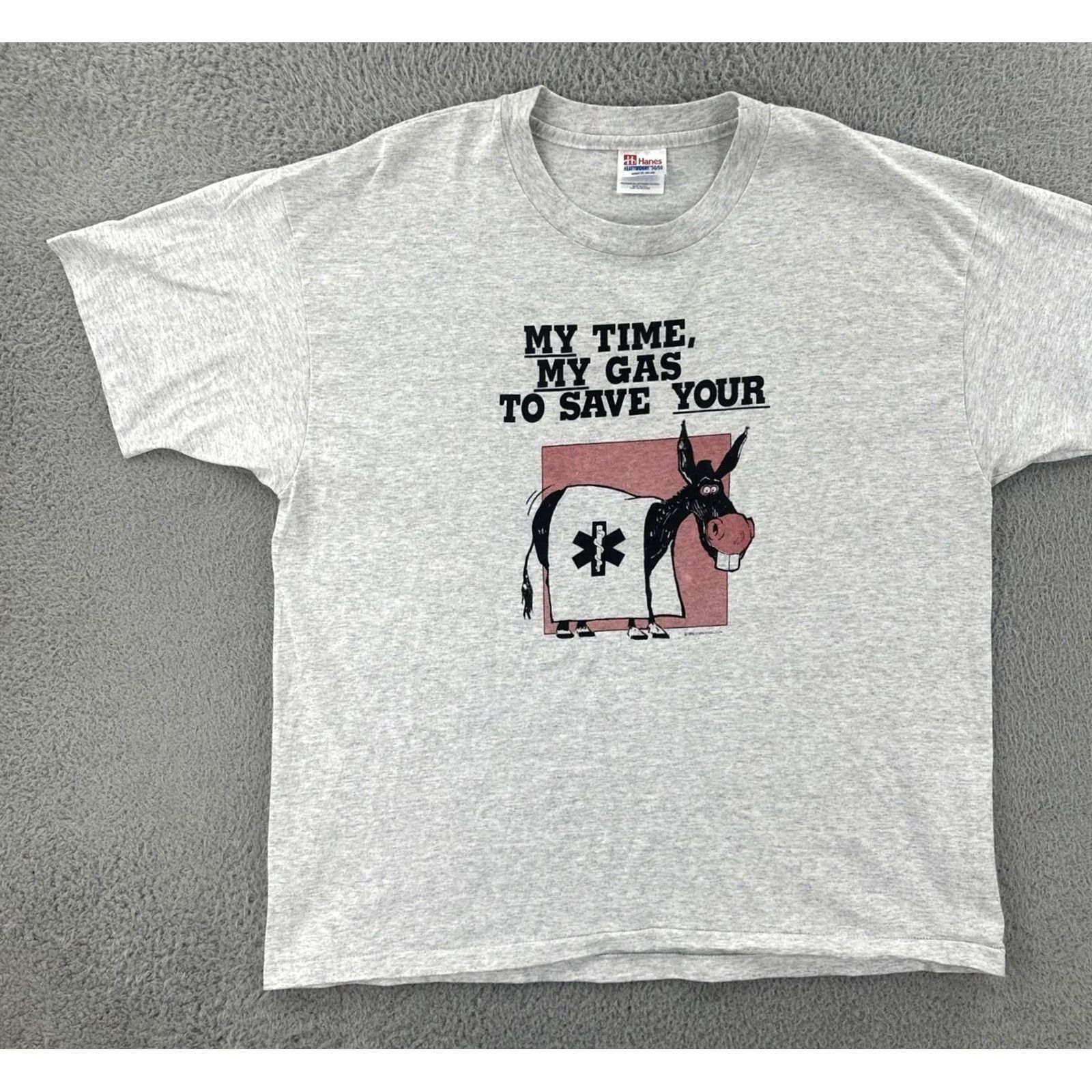 Hanes VINTAGE Hanes Men’s XL Gray T Shirt Made In USA 80s Funny Graphic Print Tee EUC Shirt Mens XL Gray 80s Funny Graphic Print Art Holiday? Size US XL / EU 56 / 4 - 3 Thumbnail