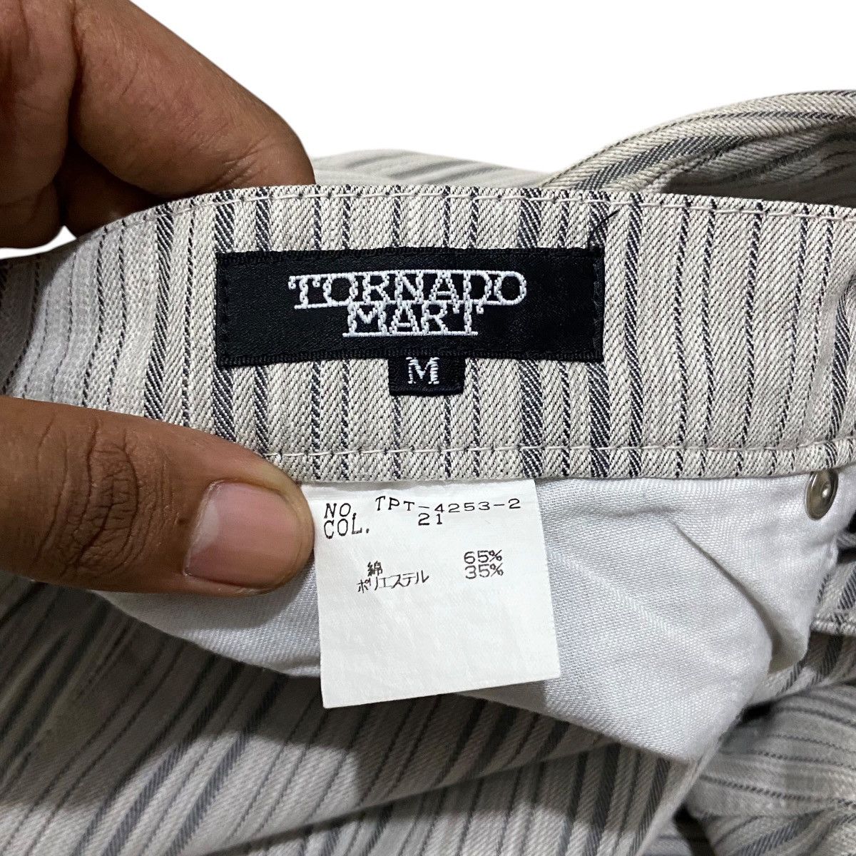 Tornado Mart Tornado Mart Grey Stripe Flared Pants Size US 29 - 5 Thumbnail