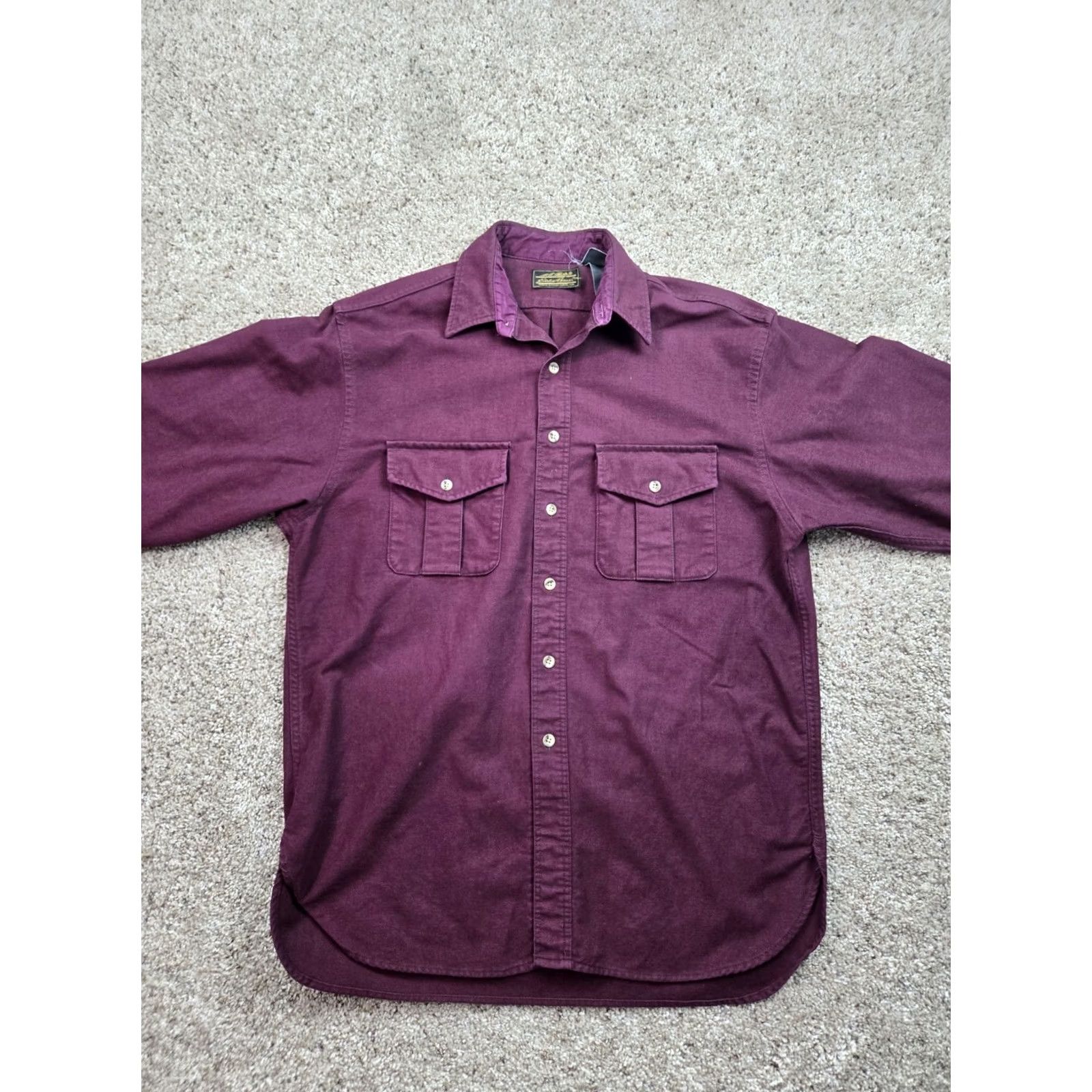 Eddie Bauer VINTAGE Eddie Bauer Shirt Mens L Burgundy Cotton Flannel Button-Up 90s Size US L / EU 52-54 / 3 - 3 Thumbnail