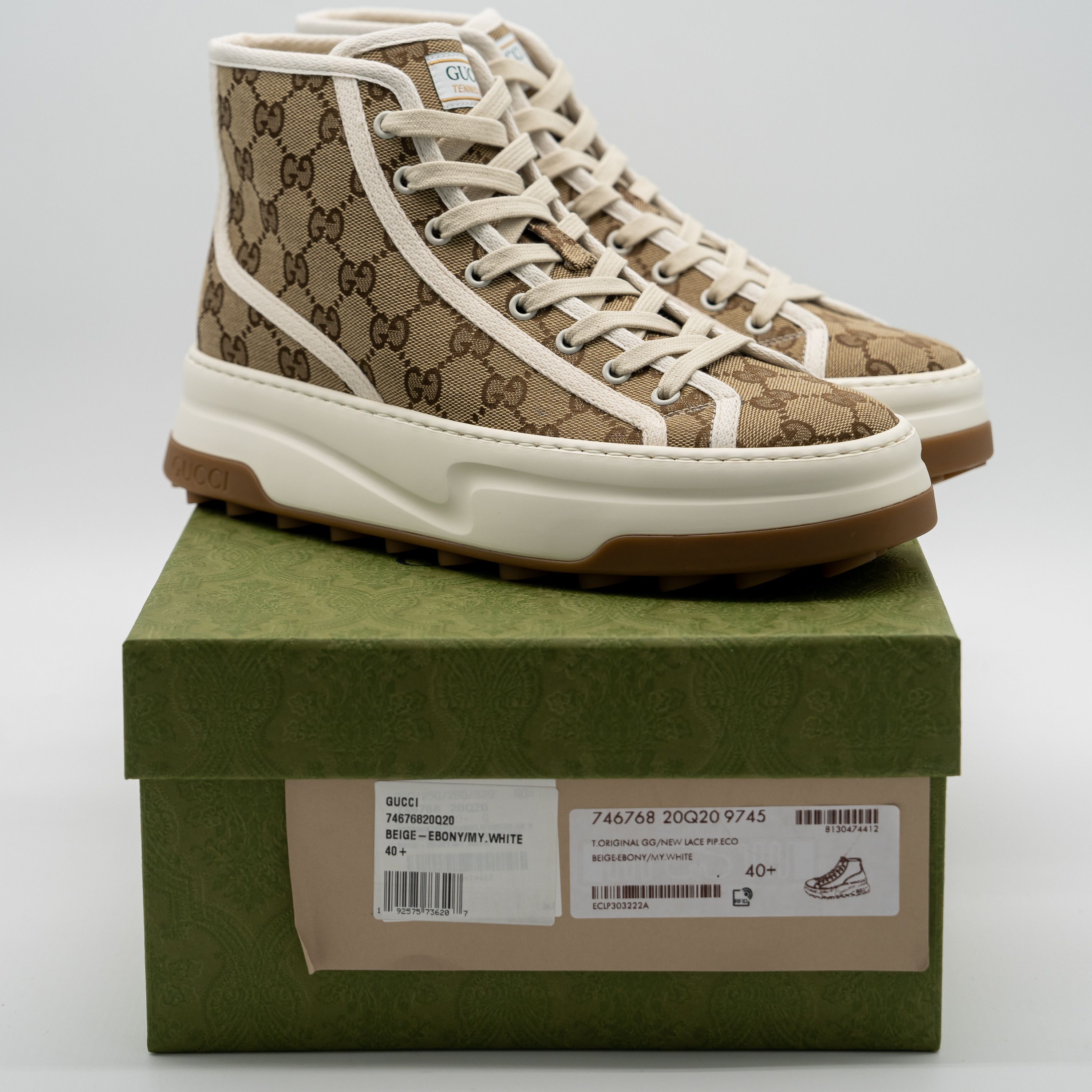 Gucci 40.5G Gucci Tennis Platform GG Canvas Beige Brown Sneakers Size US 10.5 / IT 40.5 - 10 Thumbnail